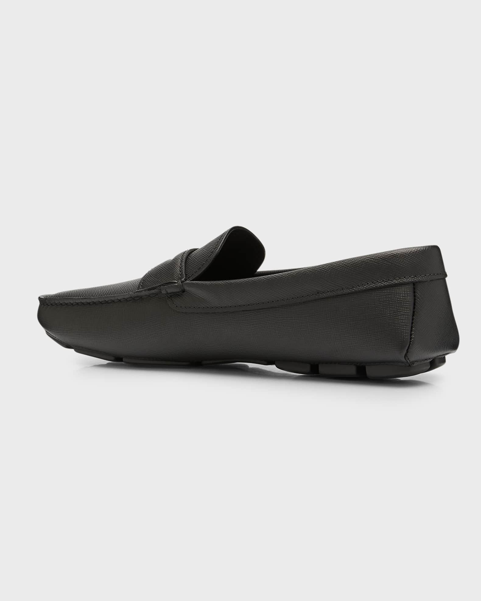 Men's Saffiano Leather Penny Drivers Product Image