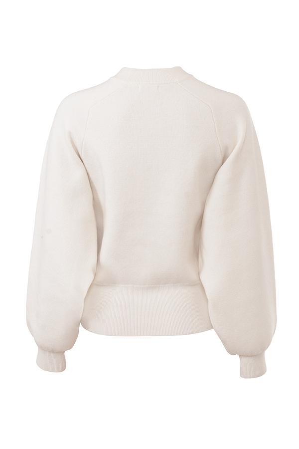 Cressida Cream Wool Cashmere Heavy Knit Sweater Product Image