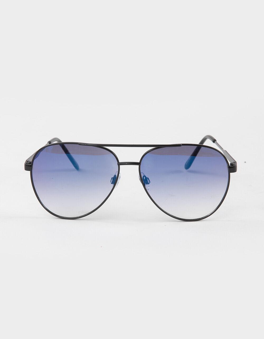 RSQ Metal Oval Gradient Sunglasses - BLK/BLUE Product Image