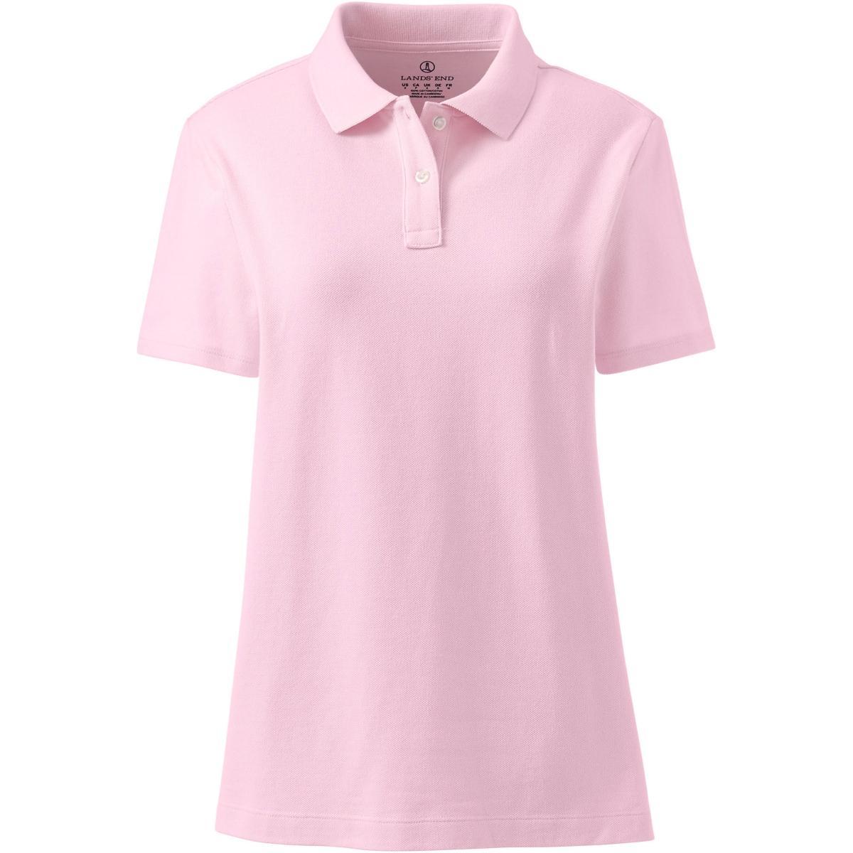 Womens Lands End School Uniform Short Sleeve Mesh Polo Shirt Red Product Image