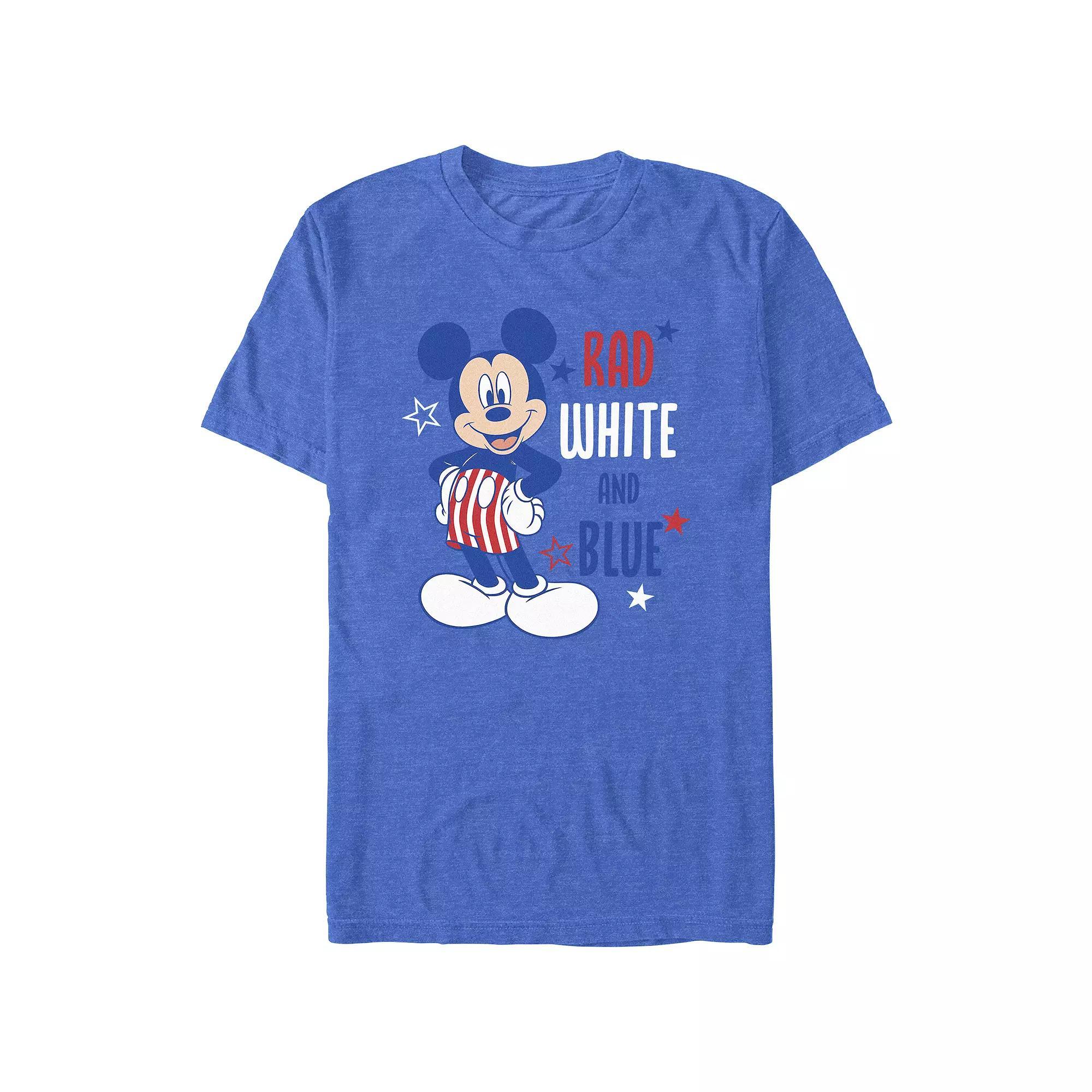 Disney's Mickey Mouse Men's Rad White And Blue Graphic Tee, Size: Large, Royal Grey Product Image