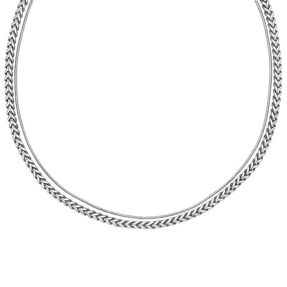 LYNX Stainless Steel Multistrand Layered Chain Necklace, Women's, Size: 22" Product Image
