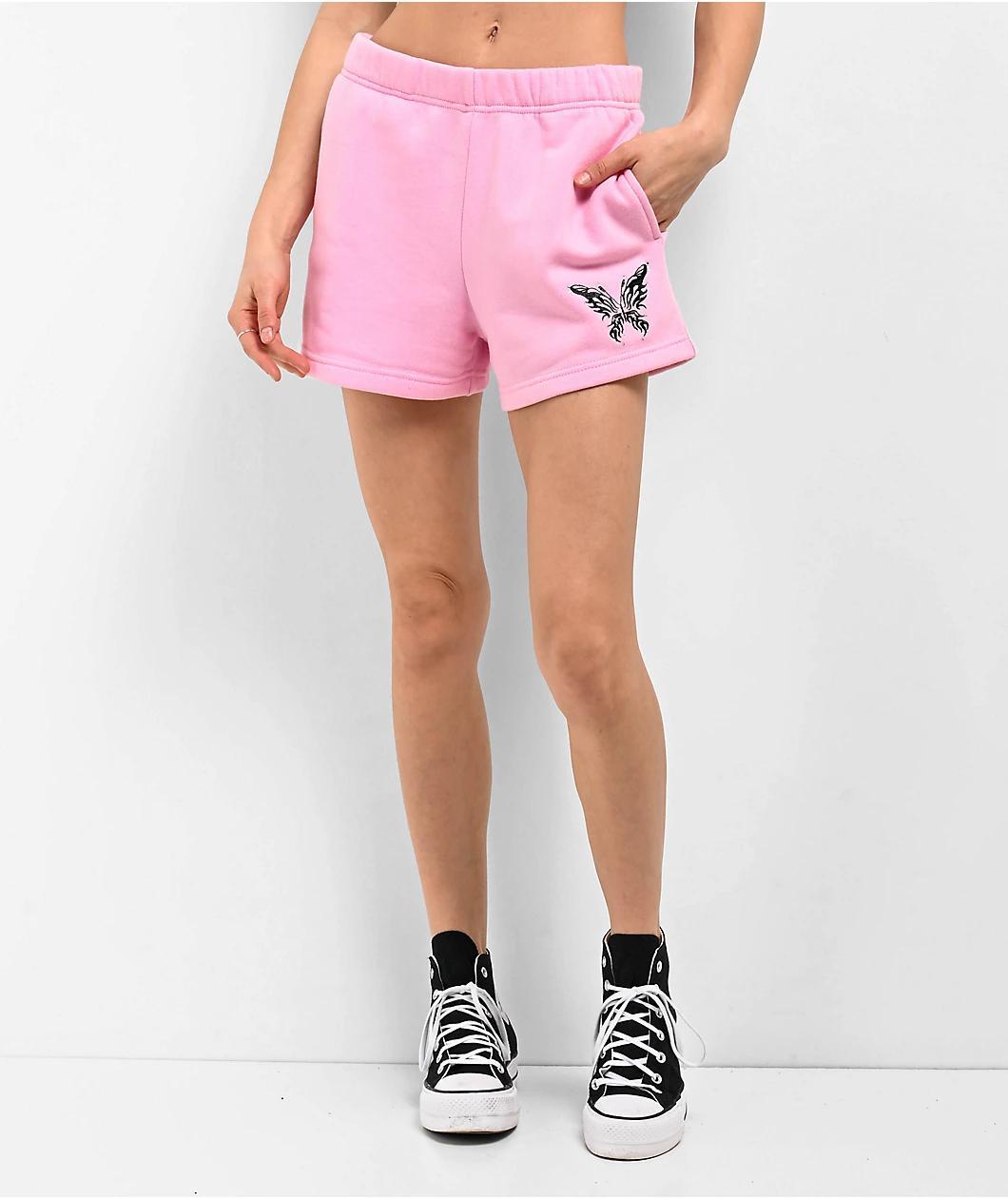 Empyre Jules Butterfly Prism Pink Sweat Shorts Product Image