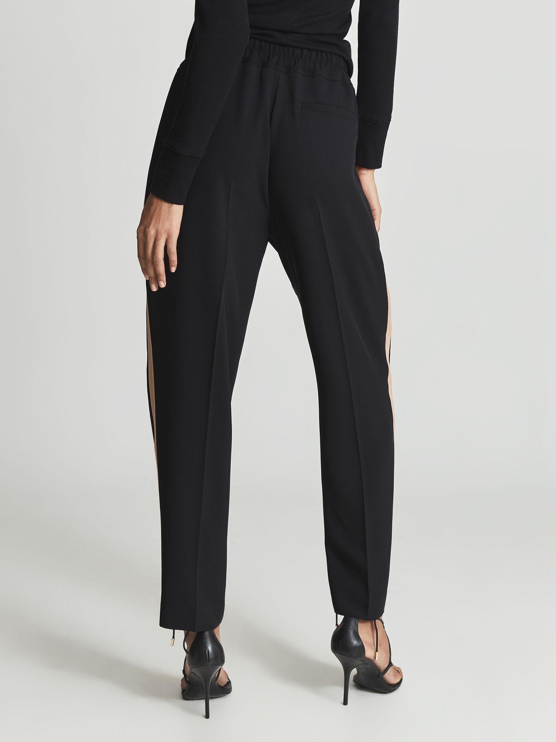 Tapered Side Stripe Trousers in Black Product Image