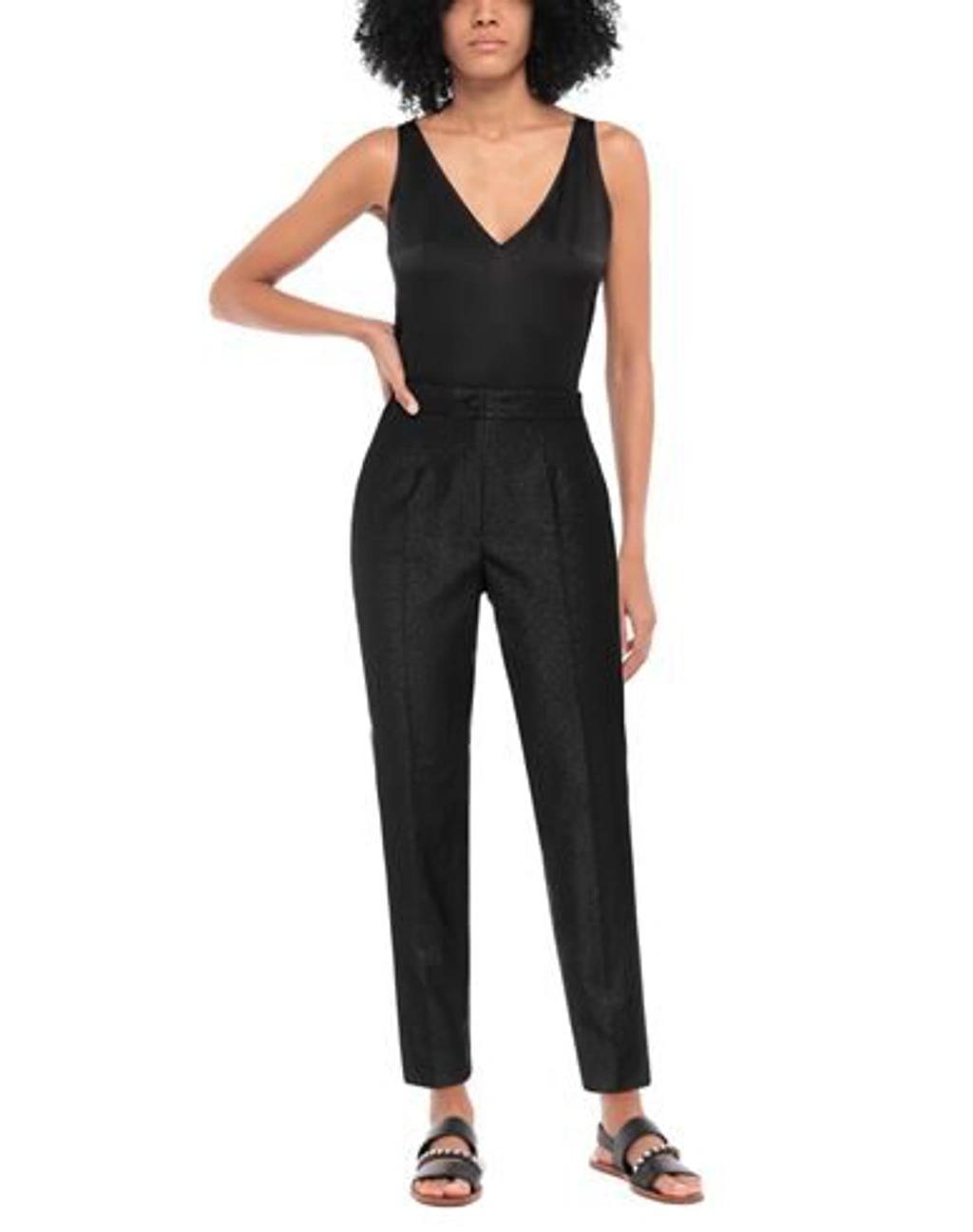 DOLCE & GABBANA Woman Pants Black Size 10 Polyester, Cotton, Silk, Metallic Polyester Product Image