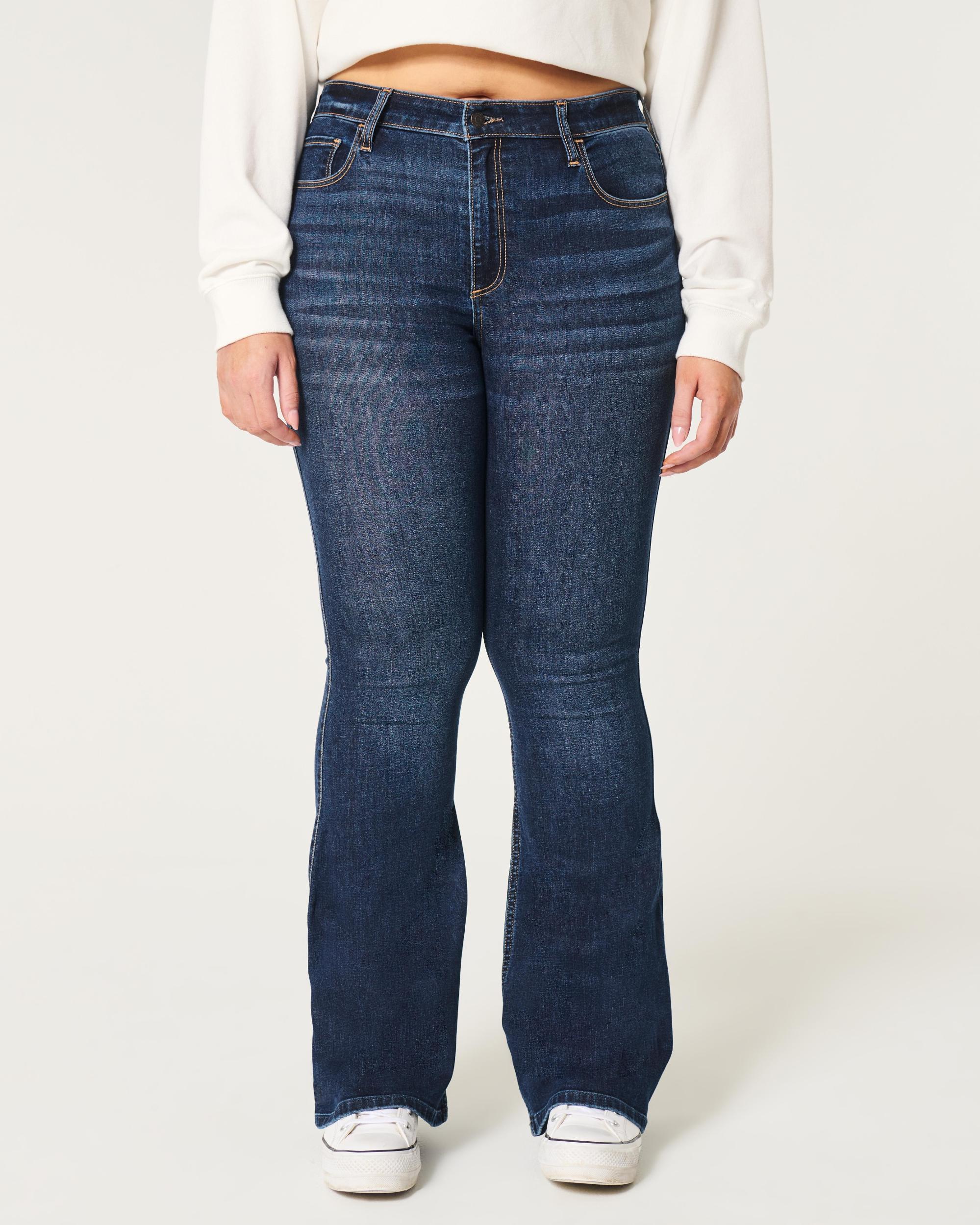 Curvy High-Rise Medium Wash Flare Jeans Product Image