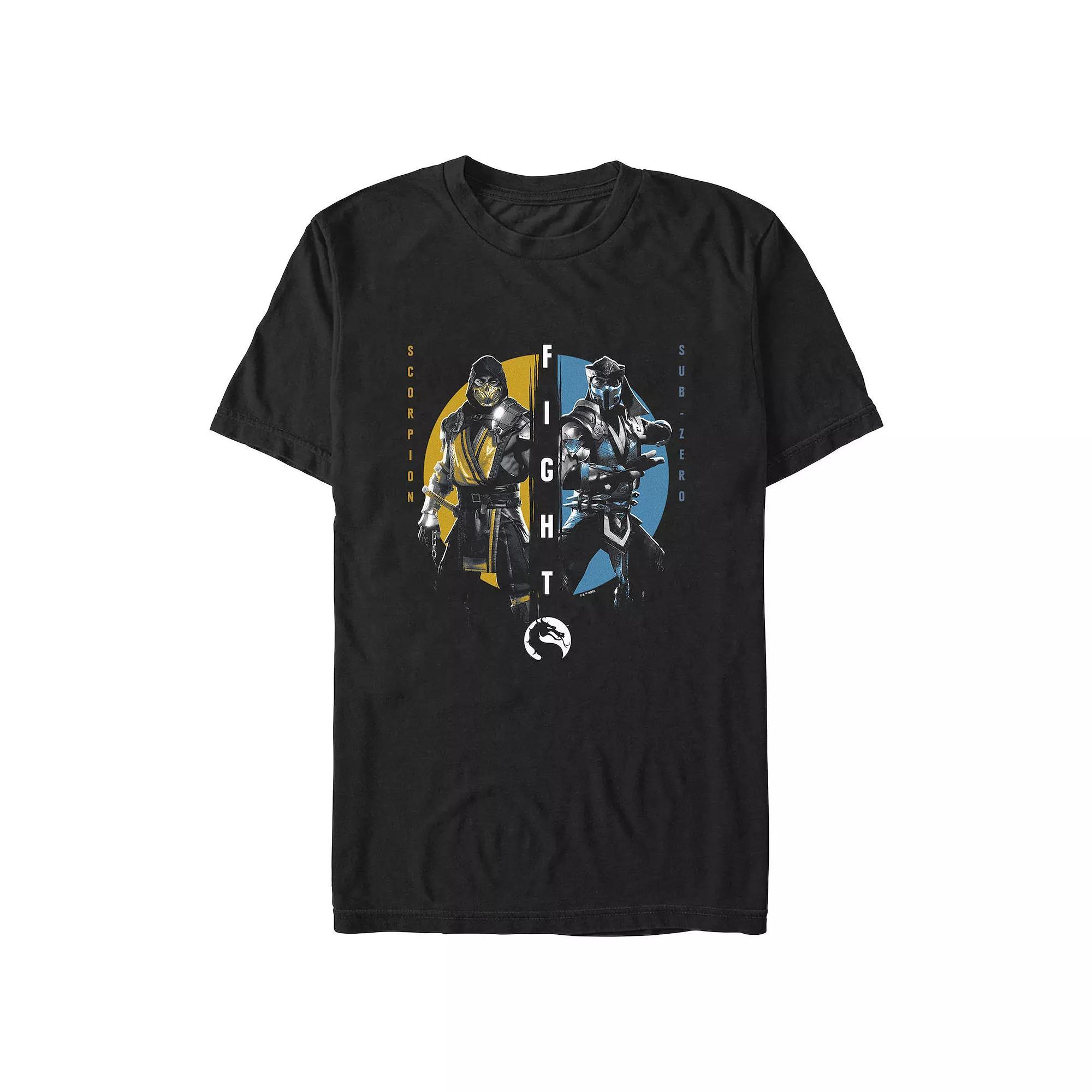 Men's Mortal Kombat Scorpion Fight Subzero Graphic Tee, Size: XXL, Black Product Image