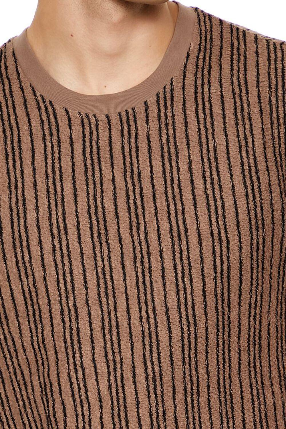 Textured Vertical-Striped Slim-Fit Tee | Forever 21 Product Image