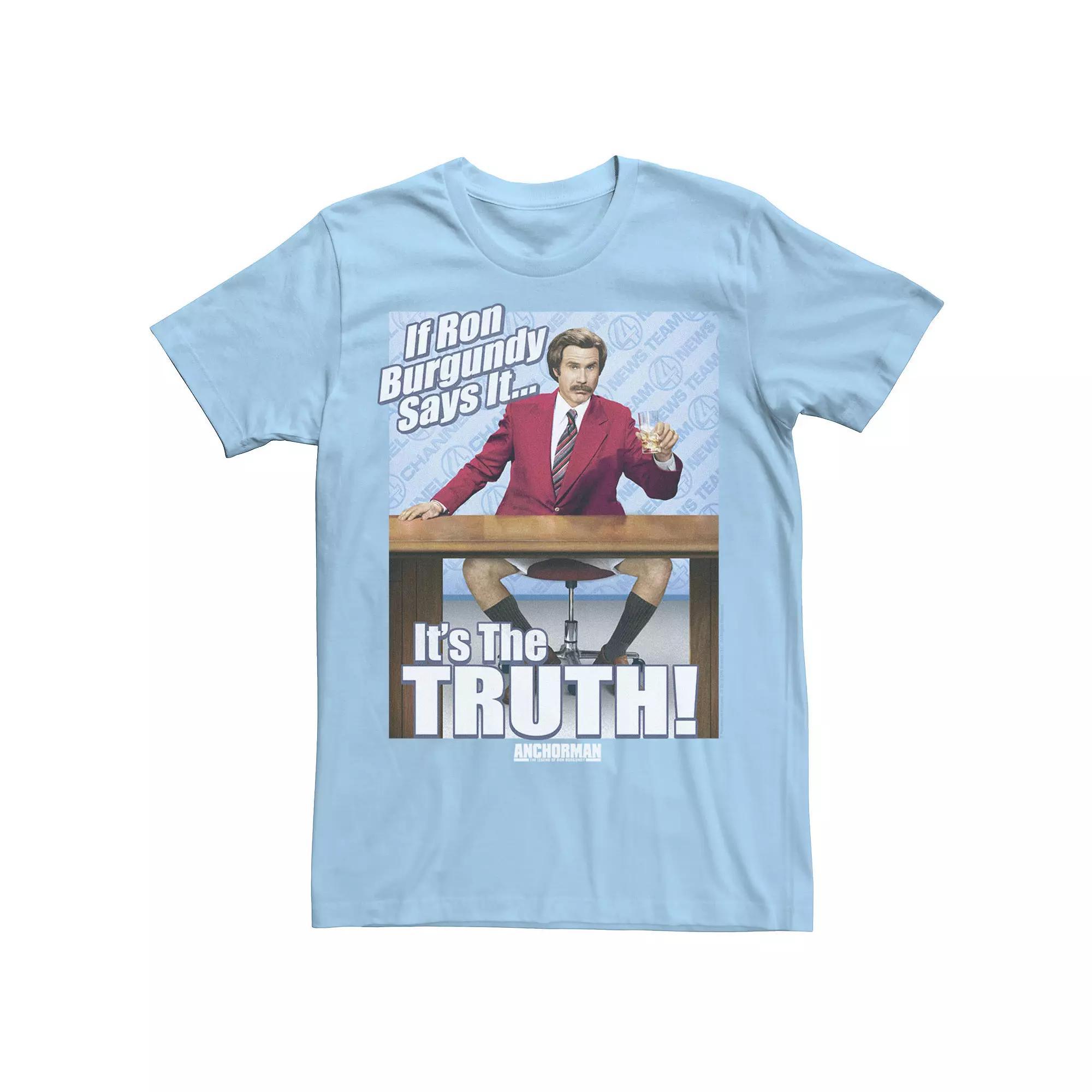 Men's Anchorman If Ron Burgundy Says It Tee, Size: Large, Light Blue Product Image