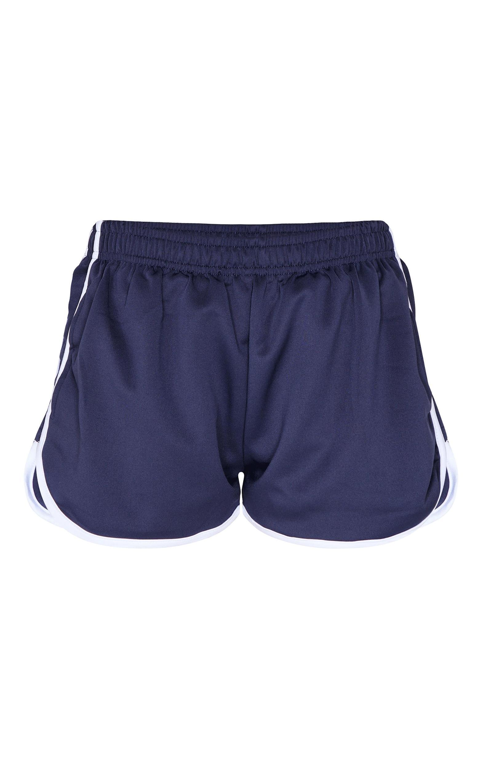 Navy Side Stripe Detail Tricot Shorts Product Image