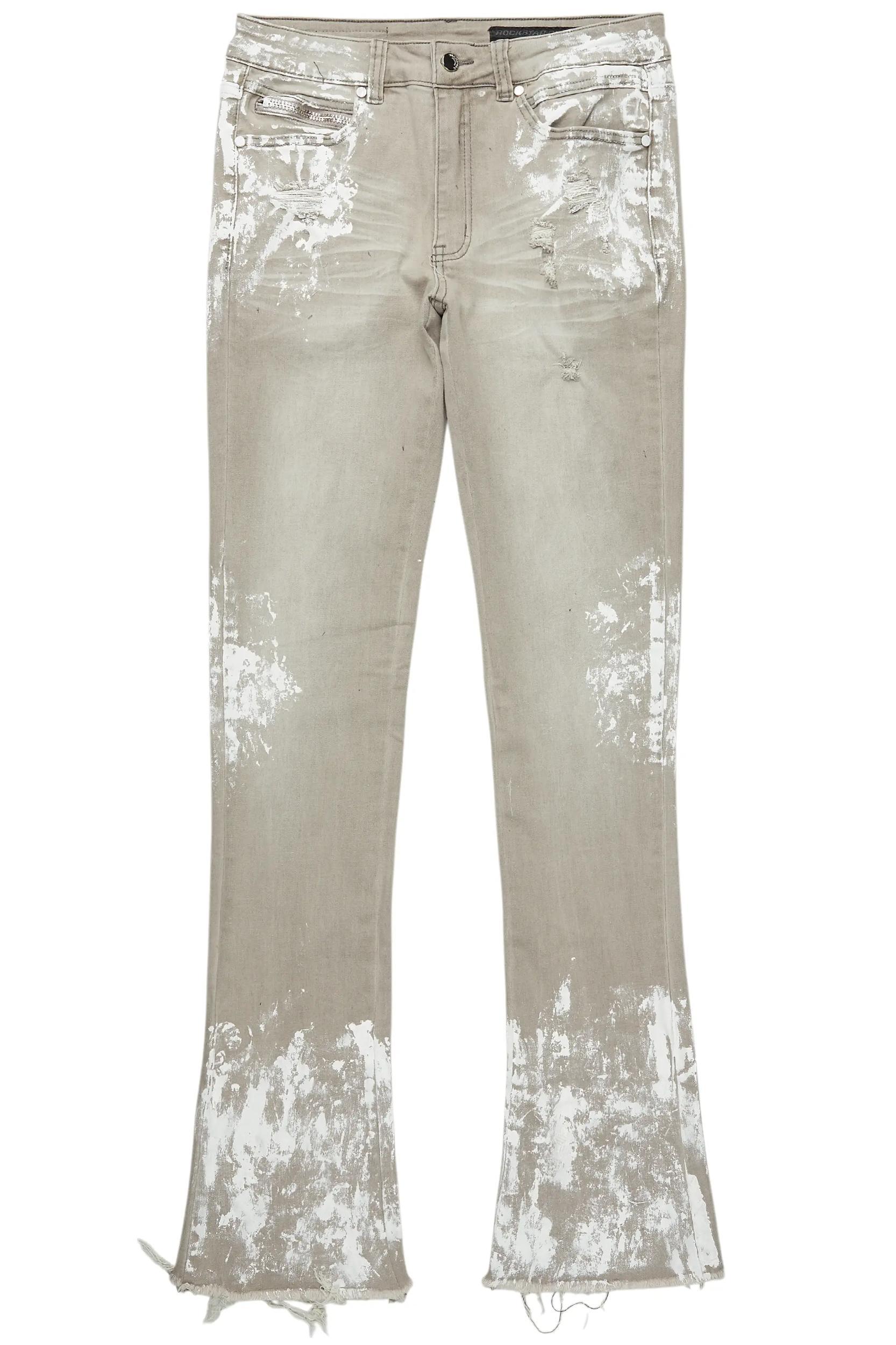 Kodak Grey/White Painter Stacked Flare Jean Male Product Image