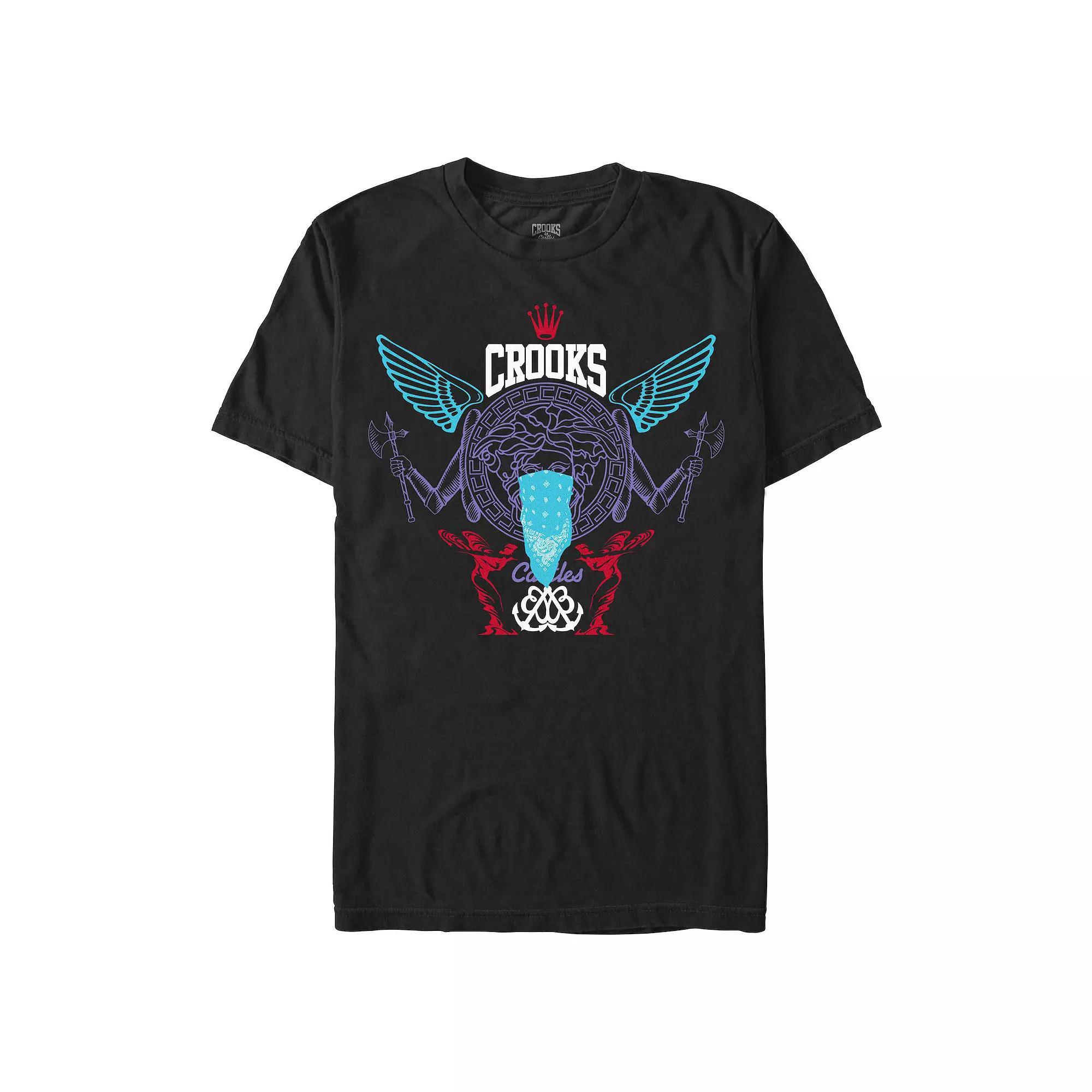 Men's Crooks And Castle The Medusa Bandit Crest Graphic Tee, Size: Small, Black Product Image