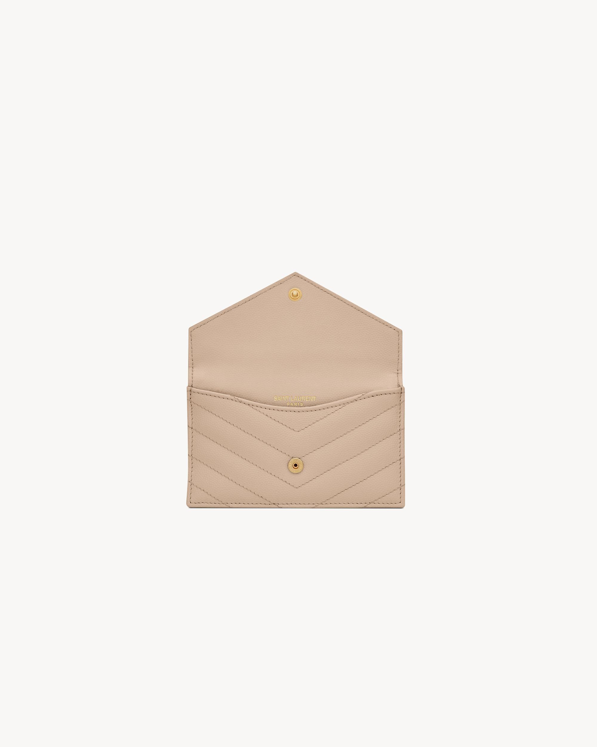 CASSANDRE MATELASSÉ FRAGMENTS FLAP CARD CASE IN GRAIN DE POUDRE LEATHER Product Image