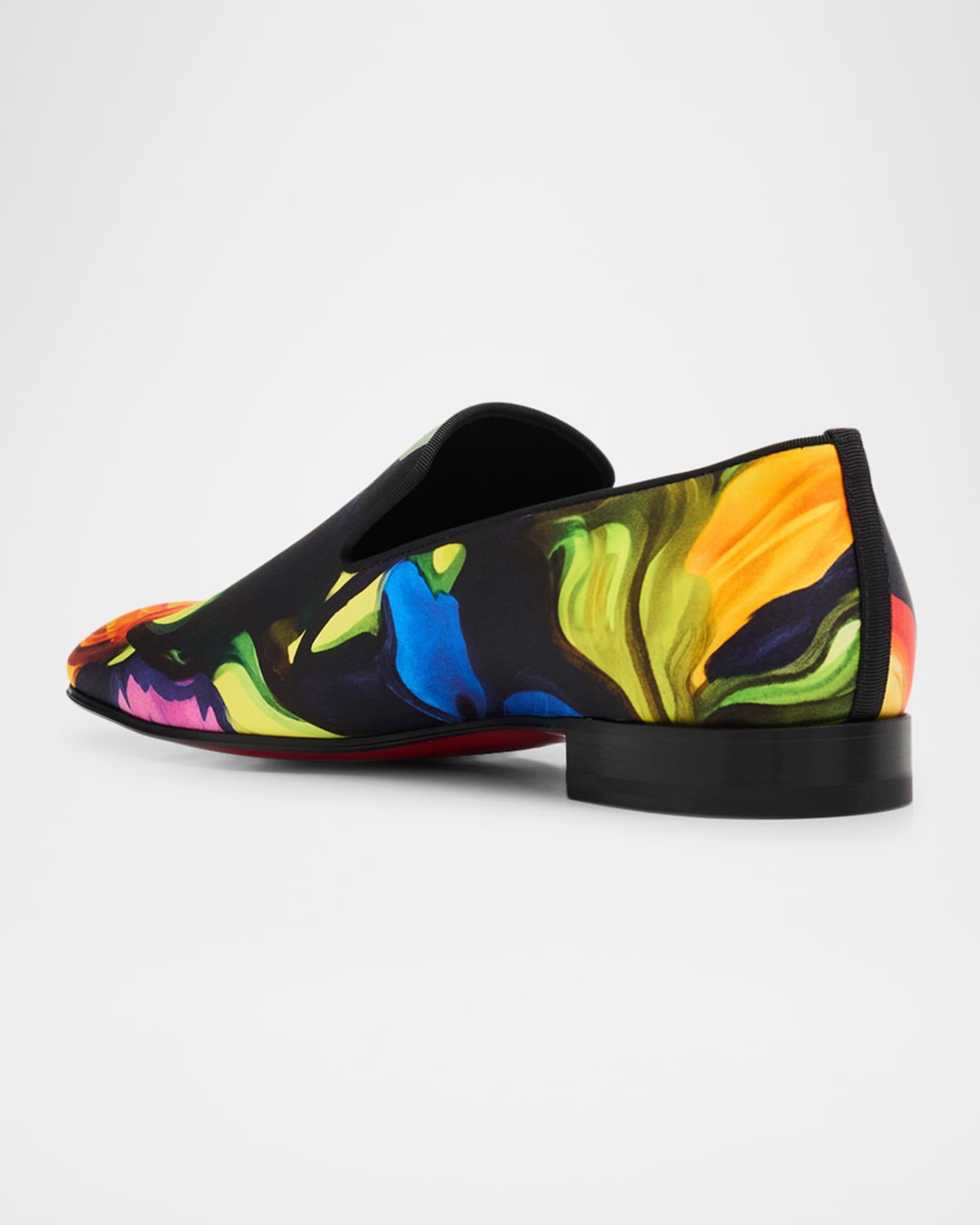 Men's Dandelion Floral Silk Red-Sole Loafers Product Image