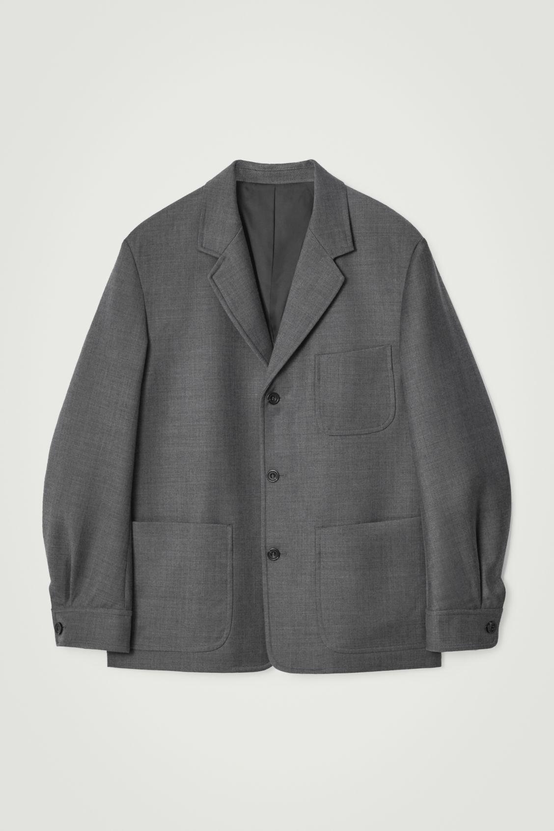 RELAXED UNSTRUCTURED MERINO WOOL-BLEND BLAZER Product Image