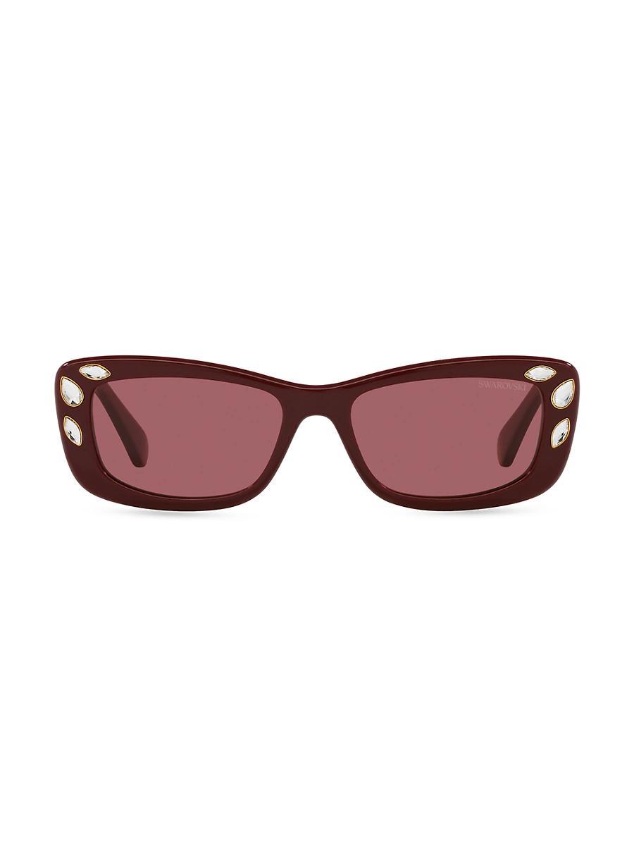 Swarovski SK6008 54mm Crystal Tortoise Rectangle Statement Sunglasses Product Image