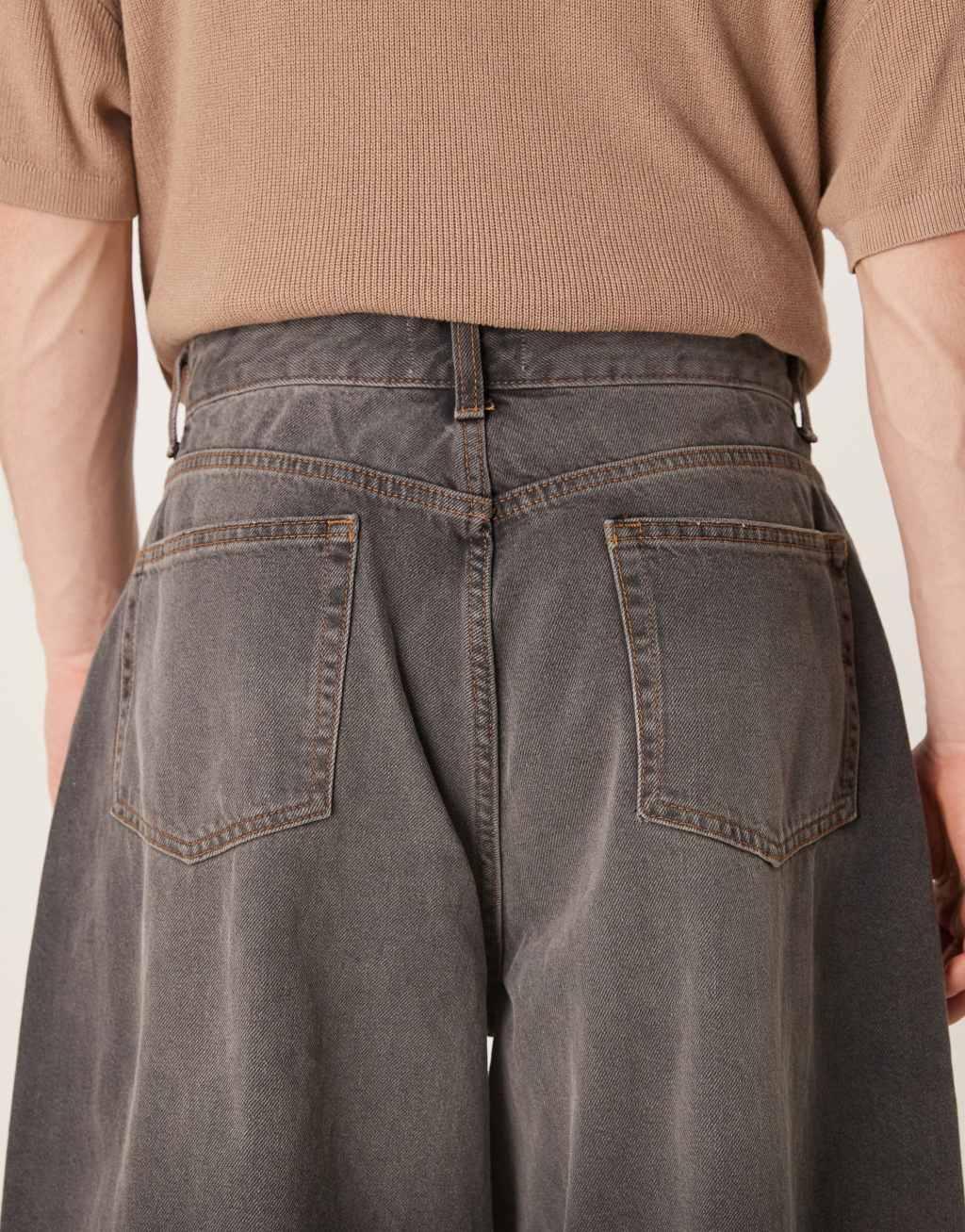 ASOS DESIGN oversized baggy fit jeans in washed black  Product Image