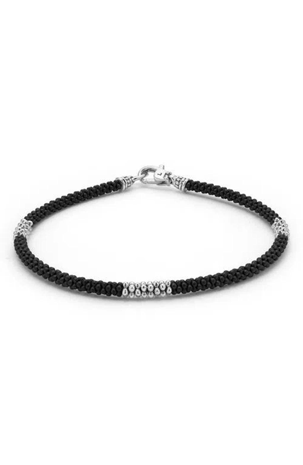LAGOS Men's Black Caviar Three-Station Bracelet at Nordstrom, Size 8 Product Image