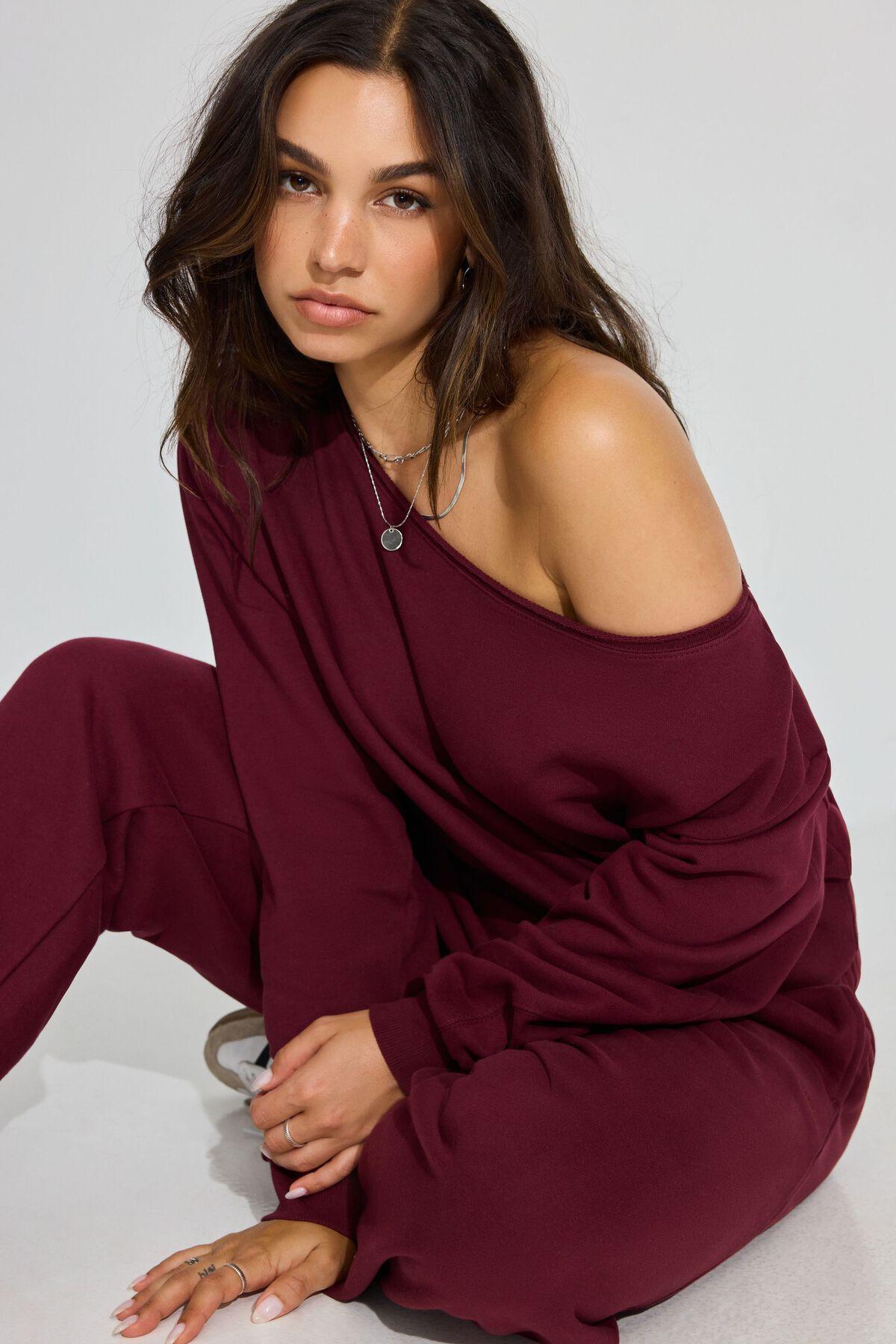 SoftTerry Off Shoulder Sweatshirt Product Image