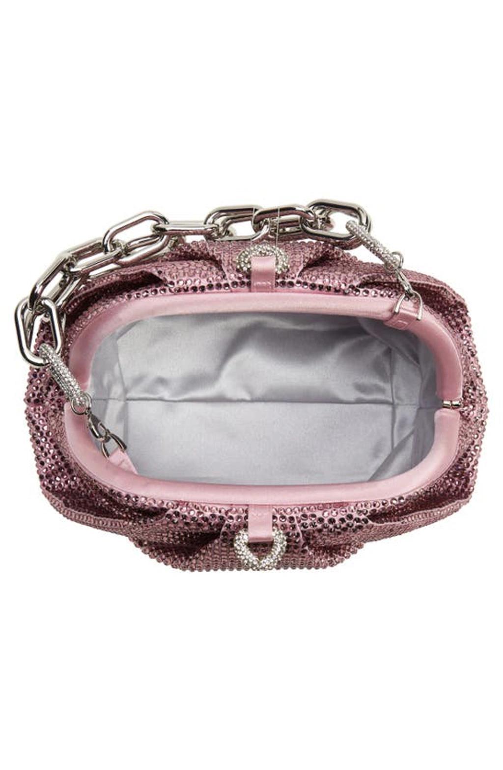 JUDITH LEIBER Gemma Crystal Clutch In Silver Light Amethyst Product Image