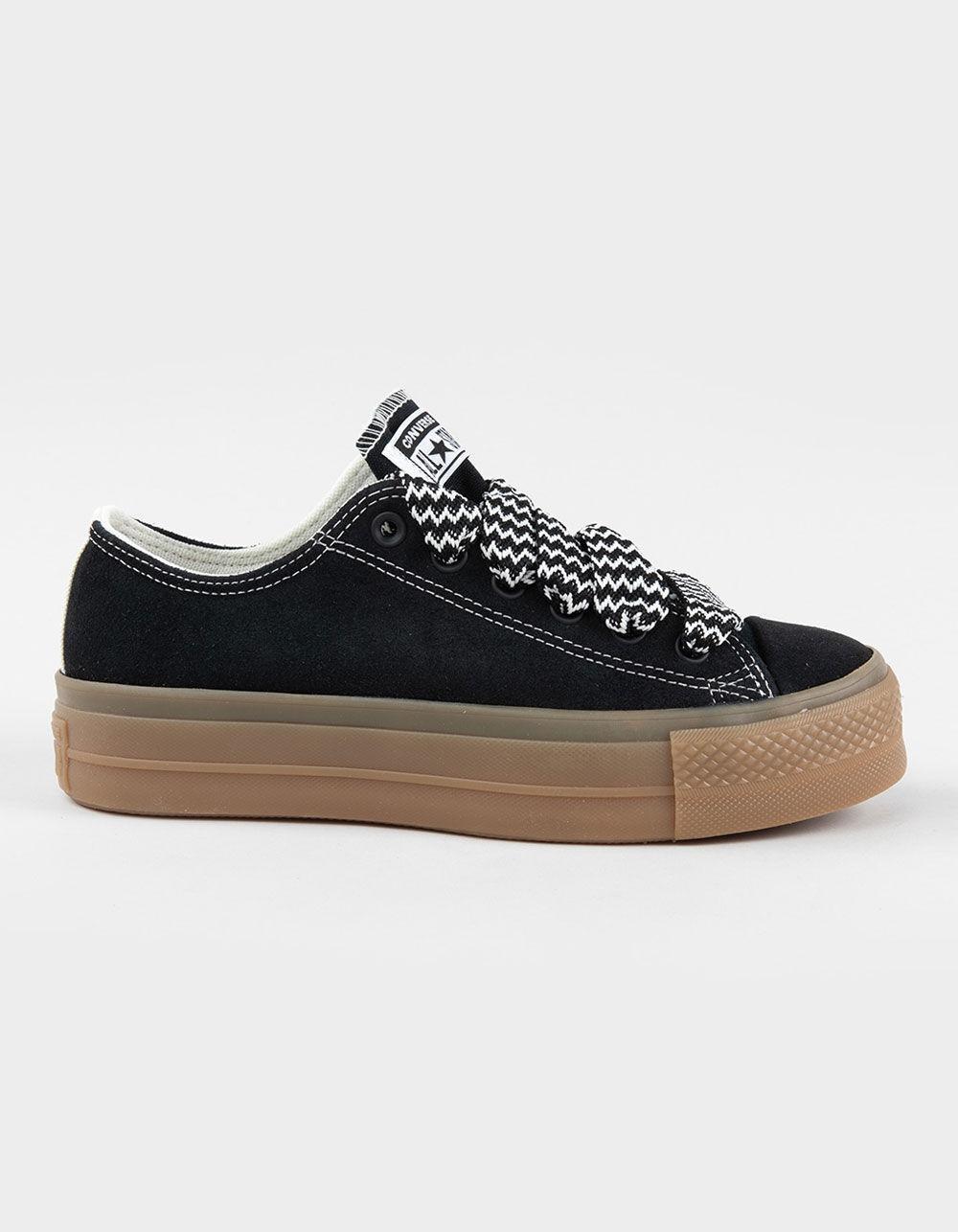 CONVERSE Chuck Taylor All Star Lift Platform Suede Womens Shoes - BLACK Product Image