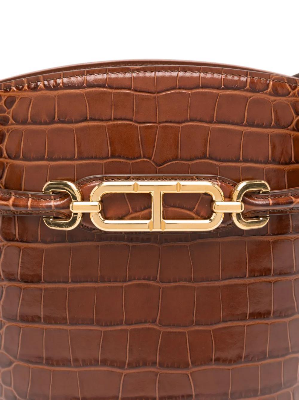 medium croc-effect bucket bag Product Image