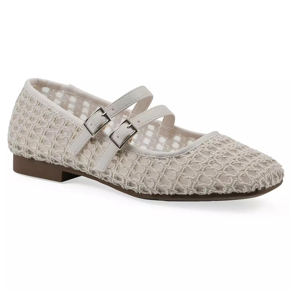 Cliffs by White Mountain Besnik Women's Mary Jane Flats, Size: 6.5, White Fabric Product Image