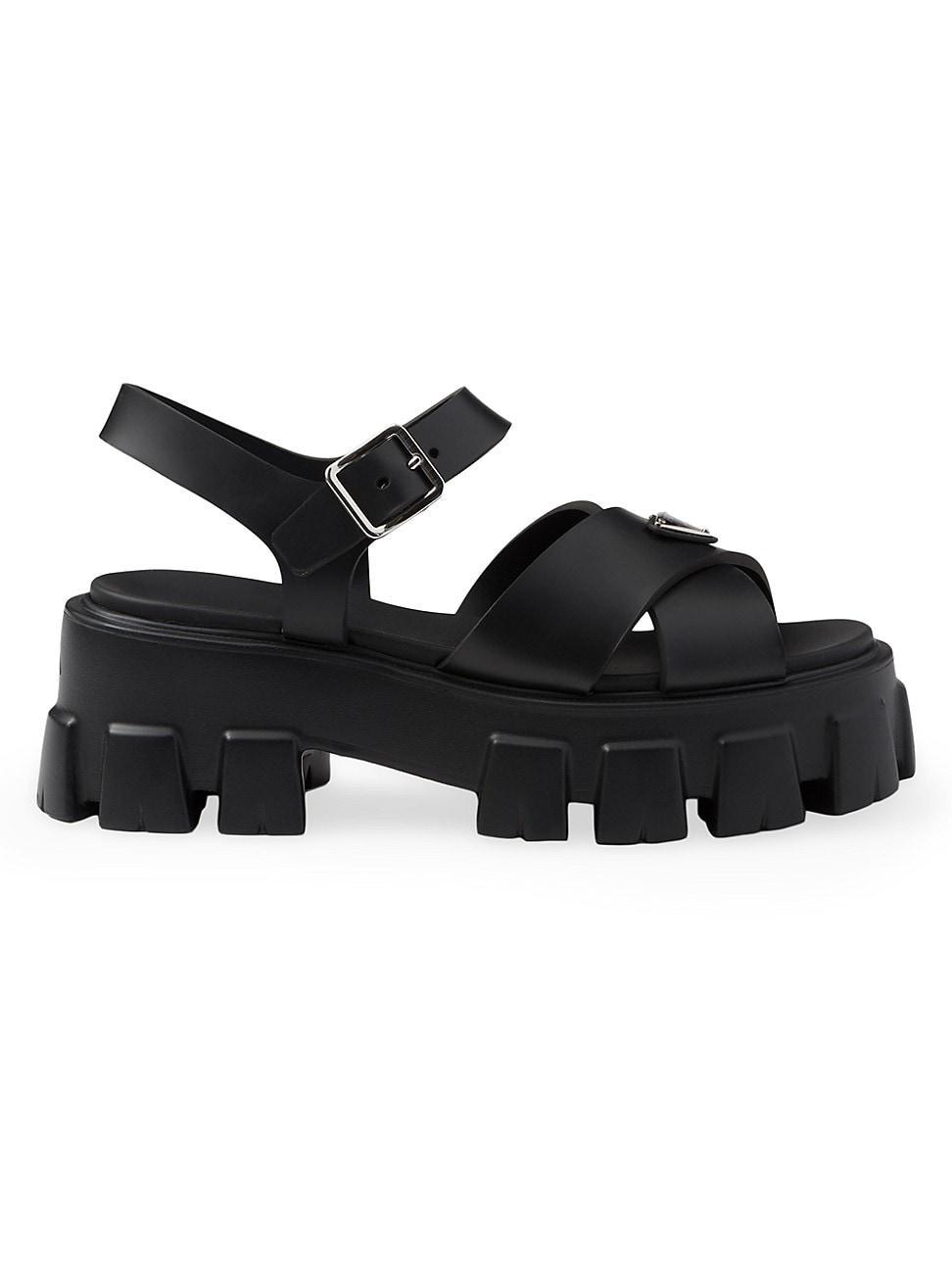 Prada Womens Monolith Rubber Sandals Product Image
