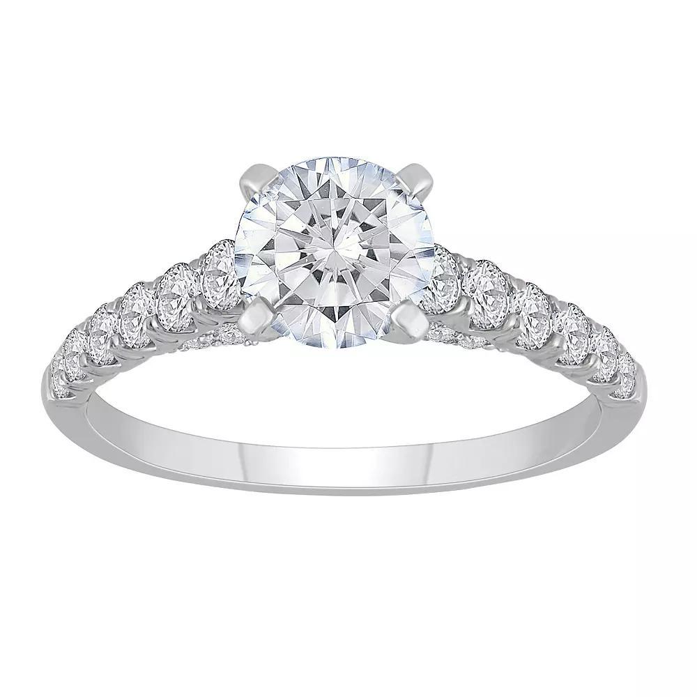 Diamond Medley 14k White Gold 1 3/5 Carat T.W. Lab-Grown Diamond Engagement Ring, Women's, 14k Whgold Product Image