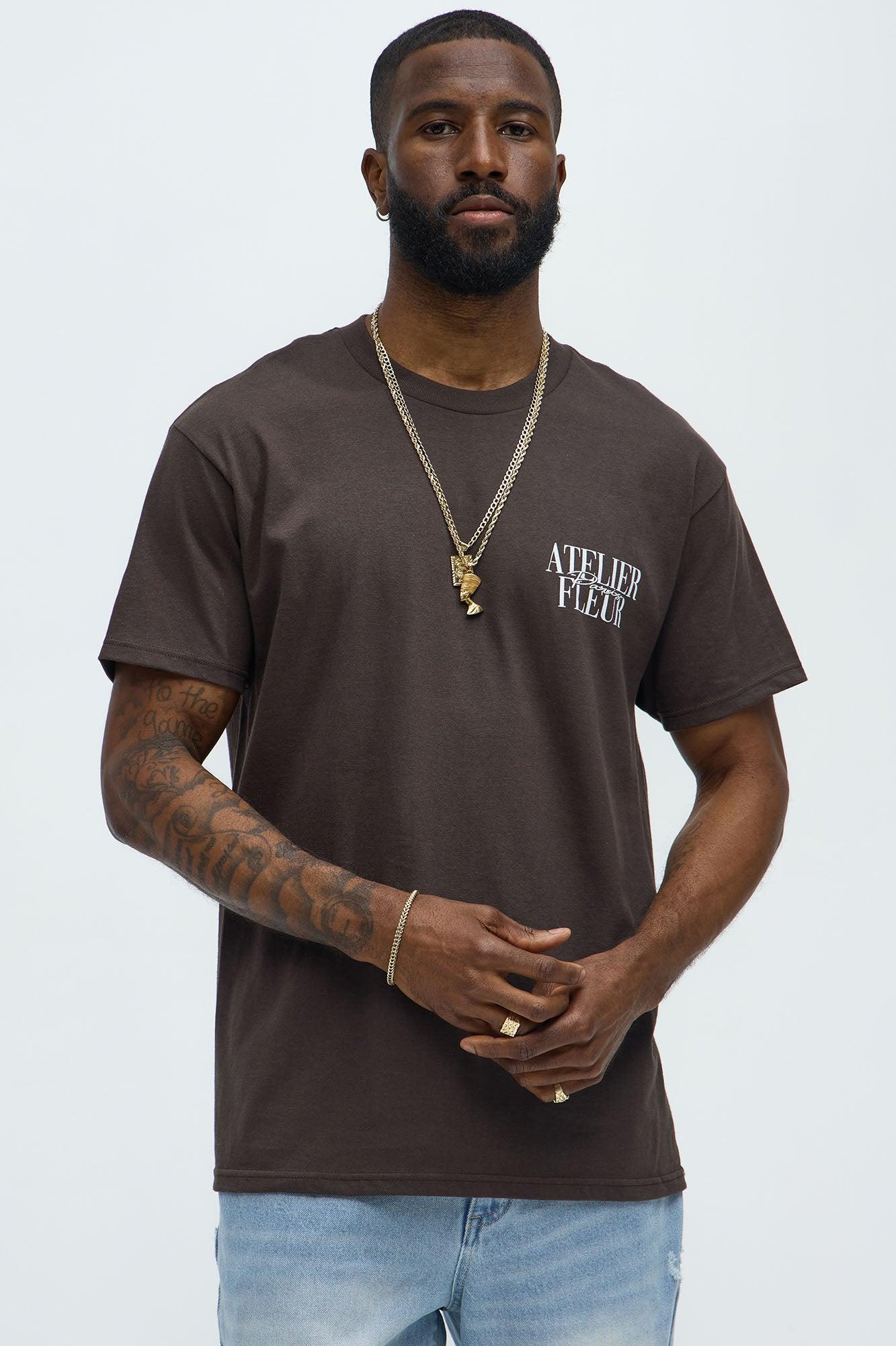 Atelier Fleur Paris Timeless Short Sleeve Tee - Brown Product Image