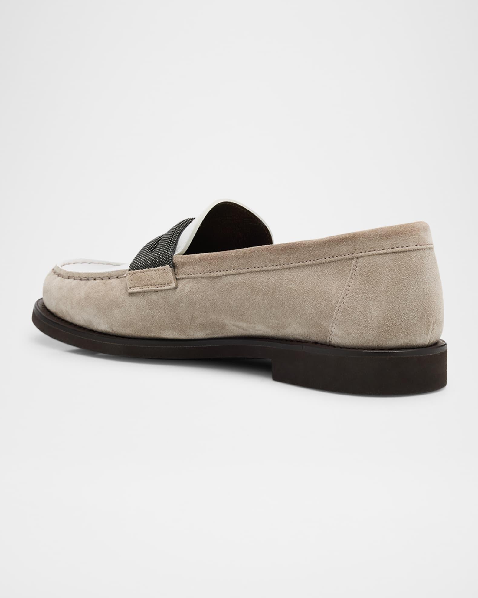 Mixed Leather Monili Penny Loafers Product Image