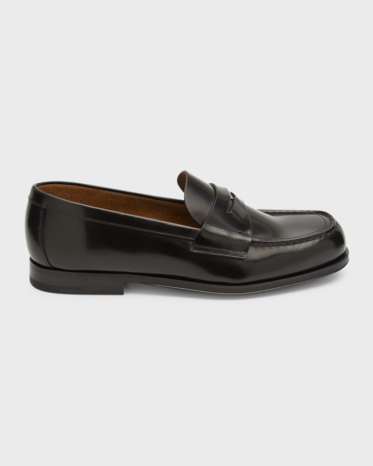 Prada Mens Brushed Leather Loafers Product Image