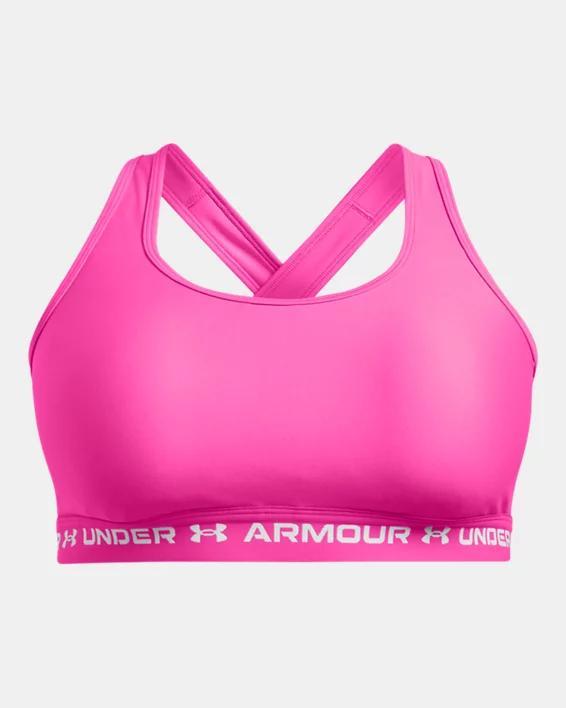 Under Armour Crossback 2.0 Medium-Impact Sports Bra, Women's, Size: XL, Rebel Dark Pink Product Image