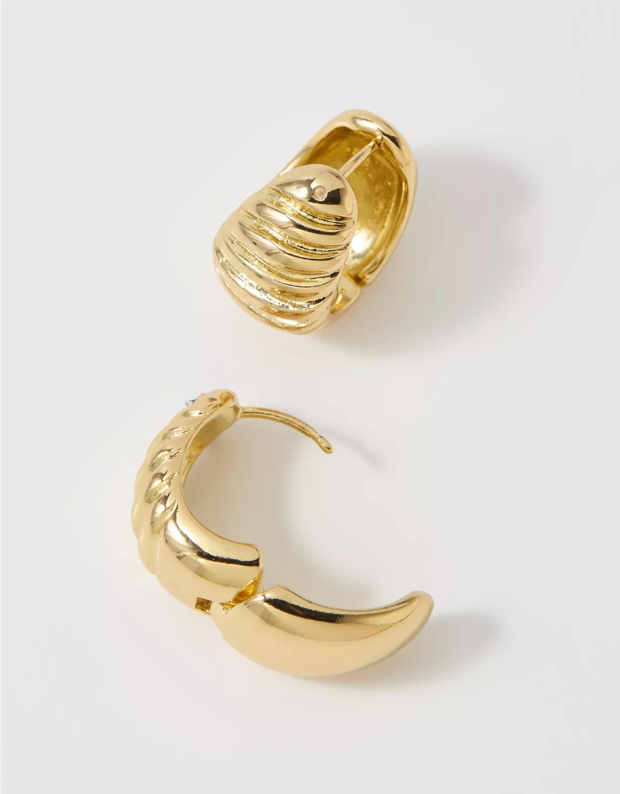 Aerie Half Dome Hoop Earrings Product Image