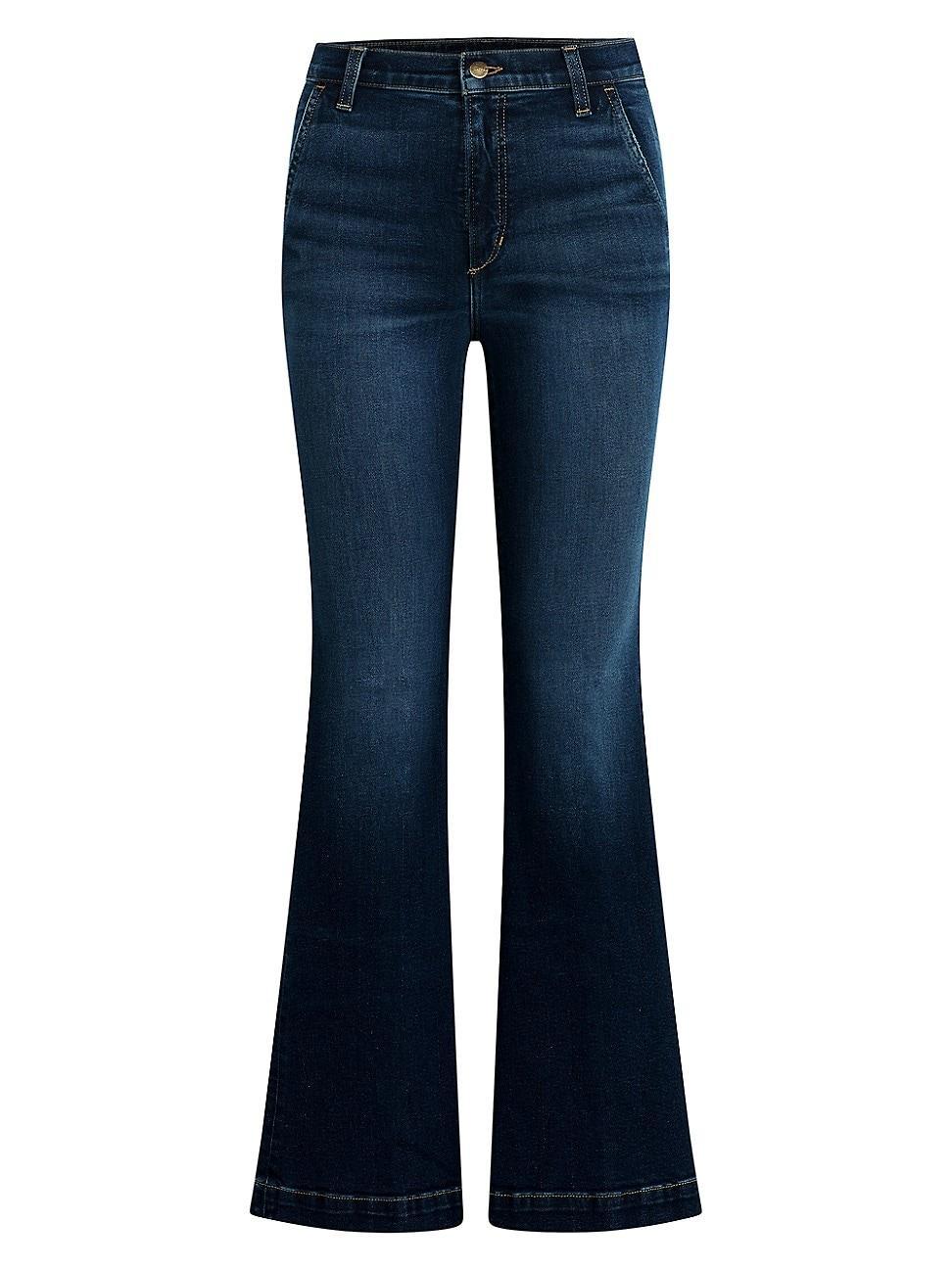 Womens Petite The Molly Petite Denim Wide-Leg Trousers Product Image