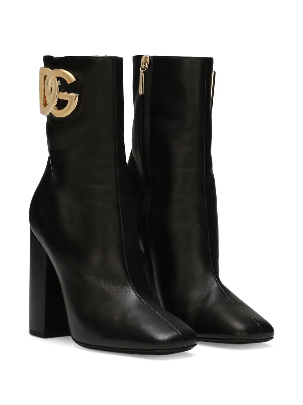 90mm logo-plaque leather boots Product Image