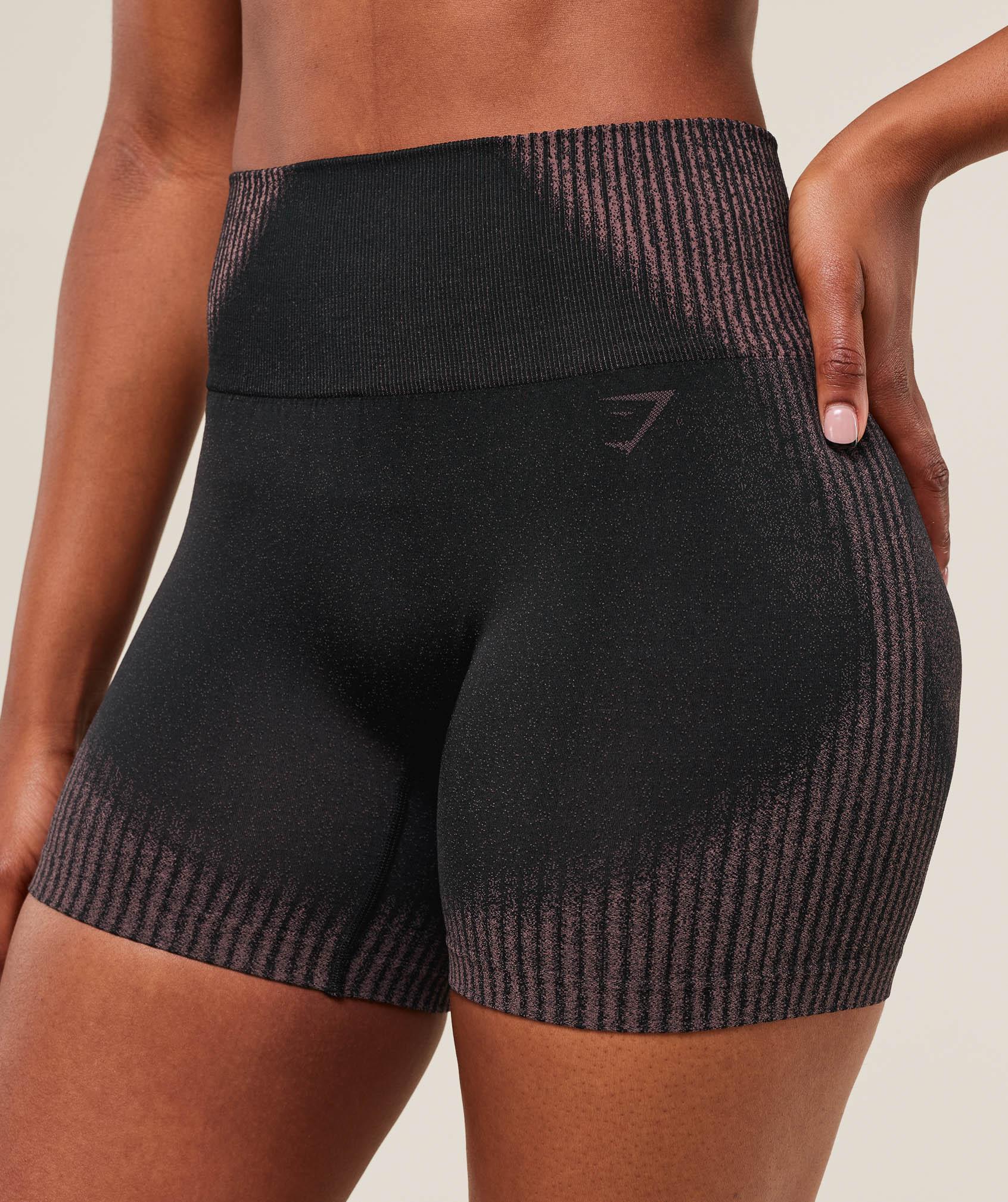 Gymshark Diffuse Seamless Shorts - Black/Calm Pink Female Product Image