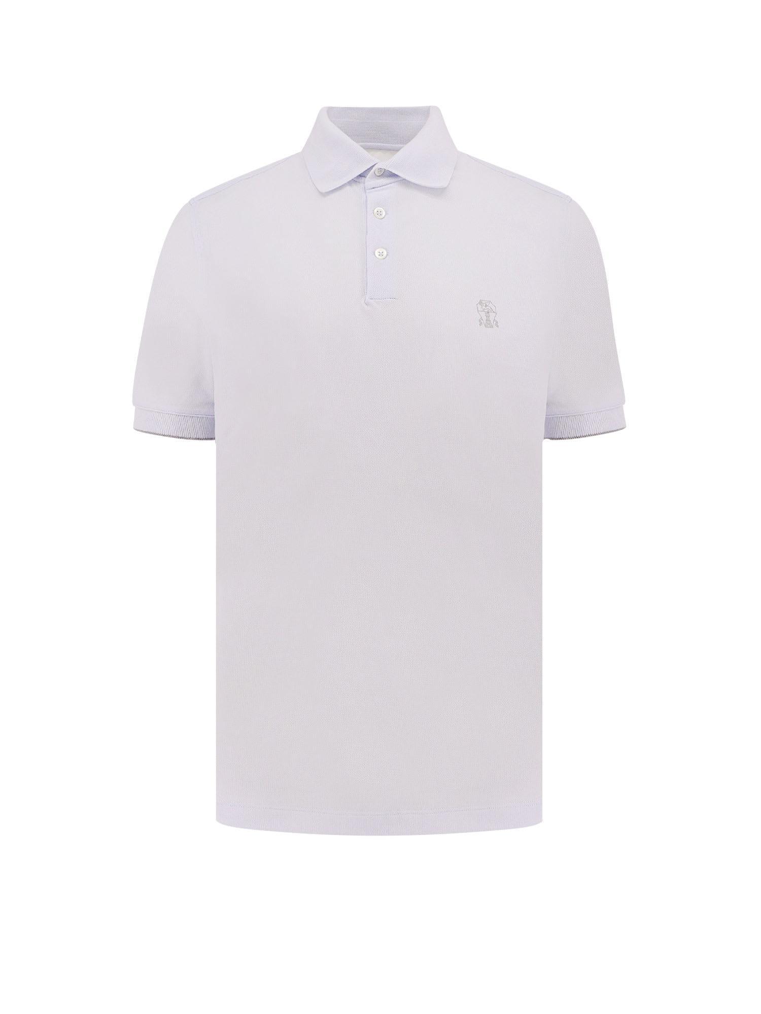 BRUNELLO CUCINELLI Polo Shirt In Light Blue Product Image