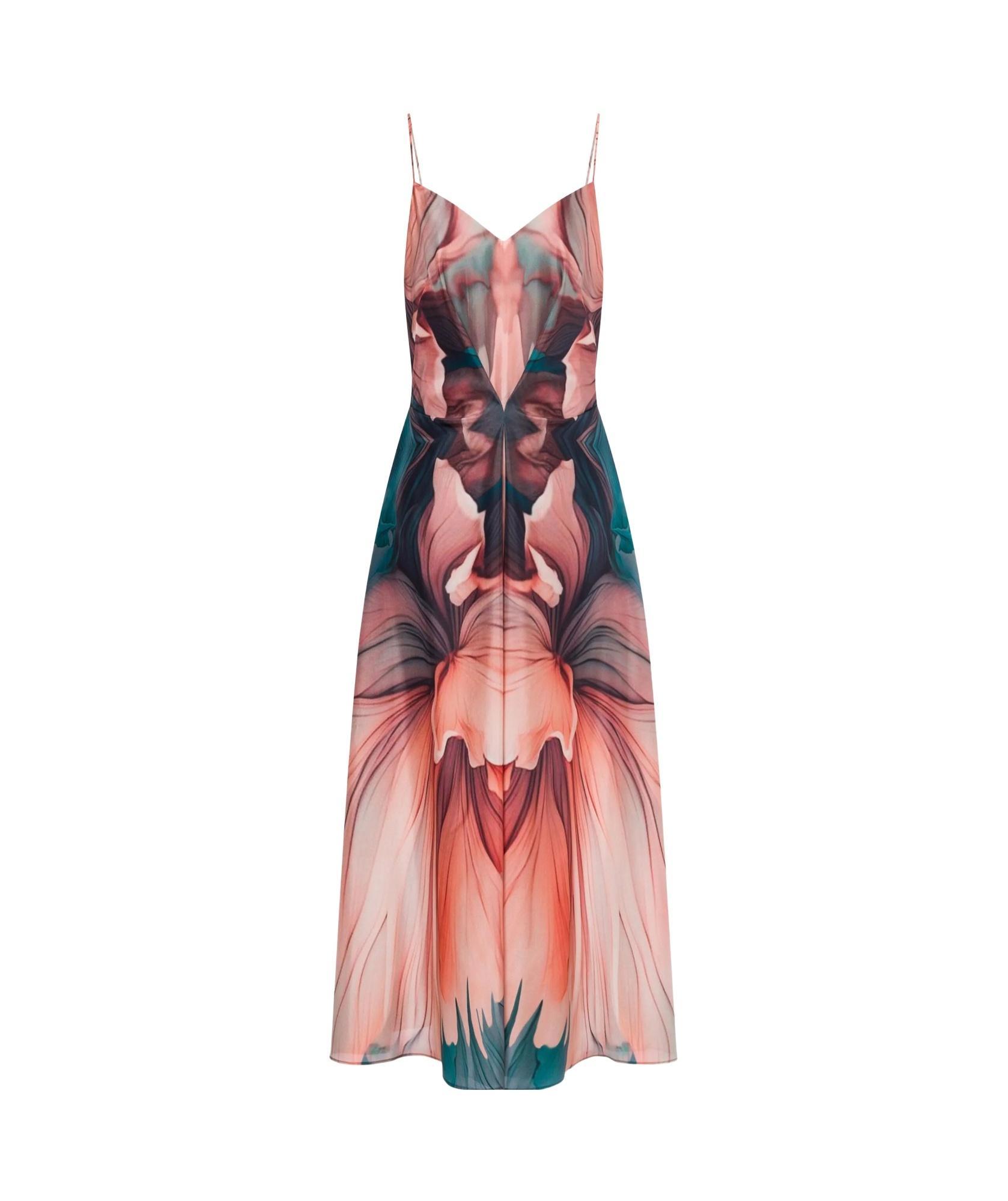 ALBERTA FERRETTI Floral-print Midi Dress In Multicolor Product Image