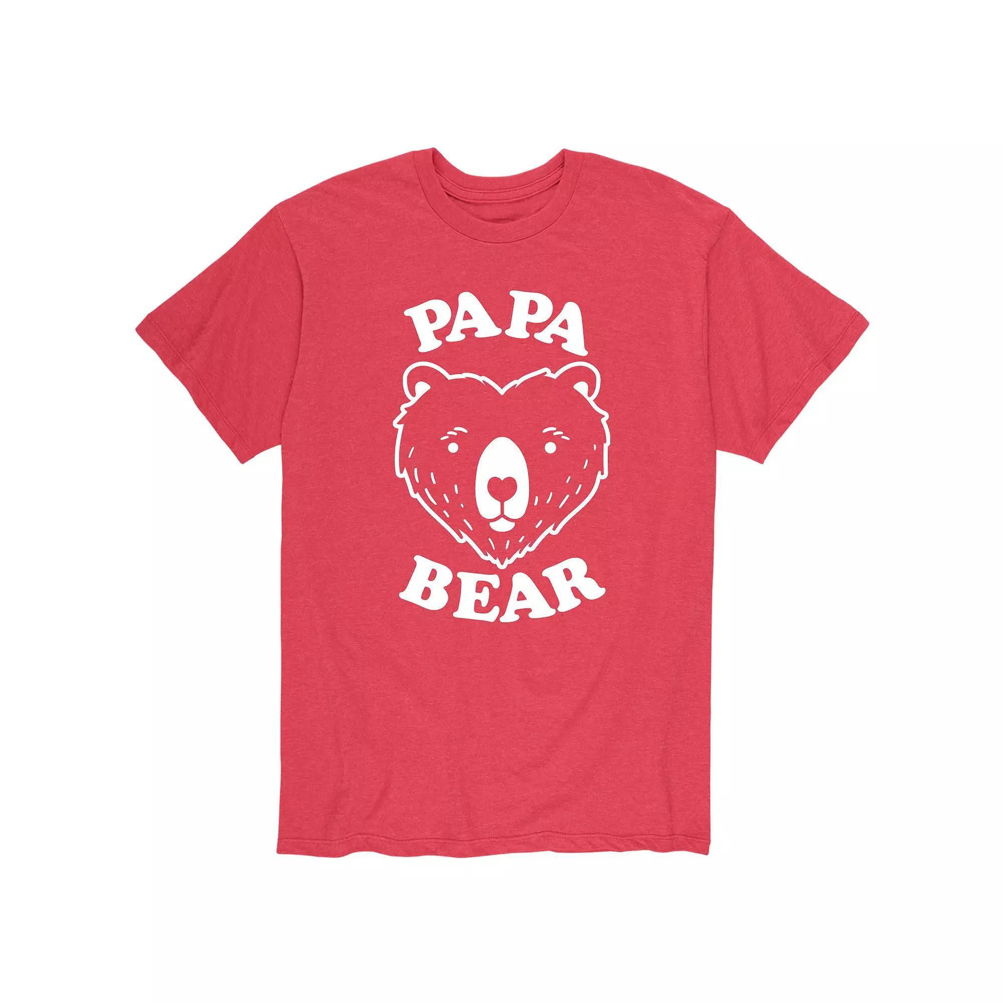 Men's Papa Bear Valentine's Day Graphic Tee, Size: XXL, Red Product Image