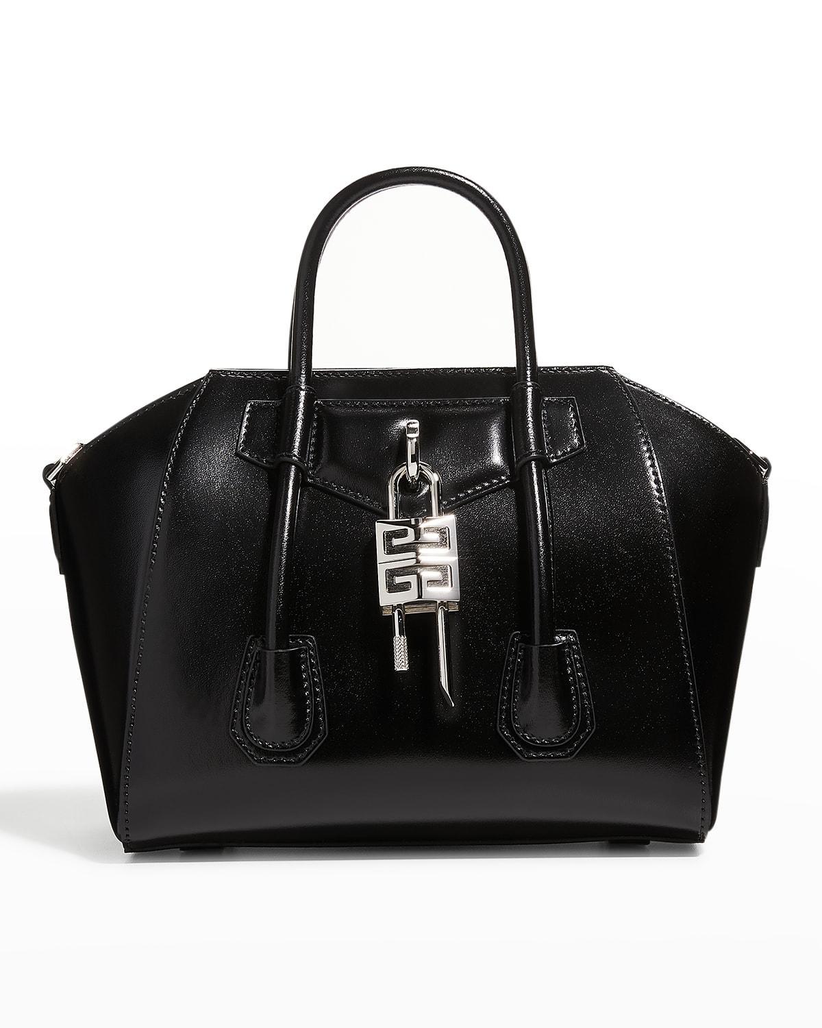 Womens Mini Antigona Lock Top Handle Bag In Box Leather Product Image