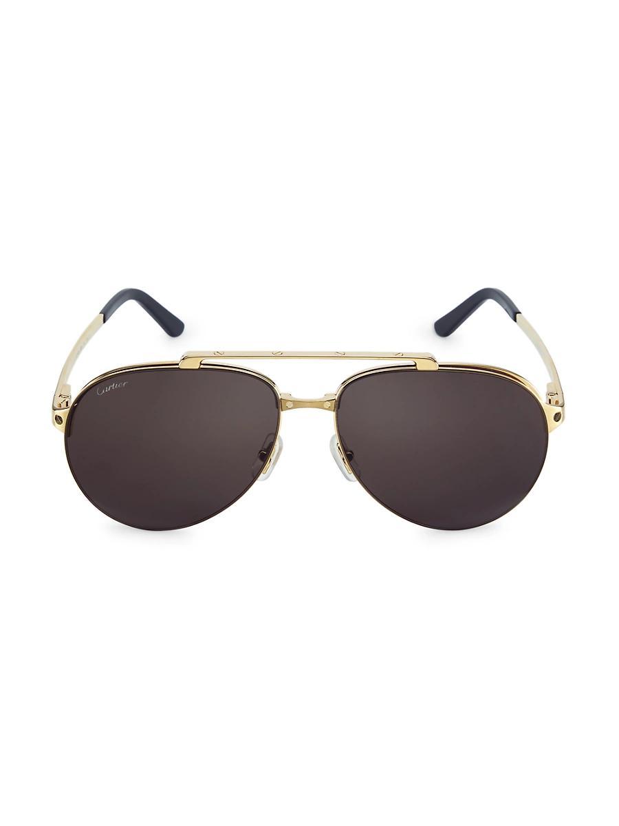 Mens Santos Evolution 24K Gold-Plated 61MM Pilot Sunglasses Product Image
