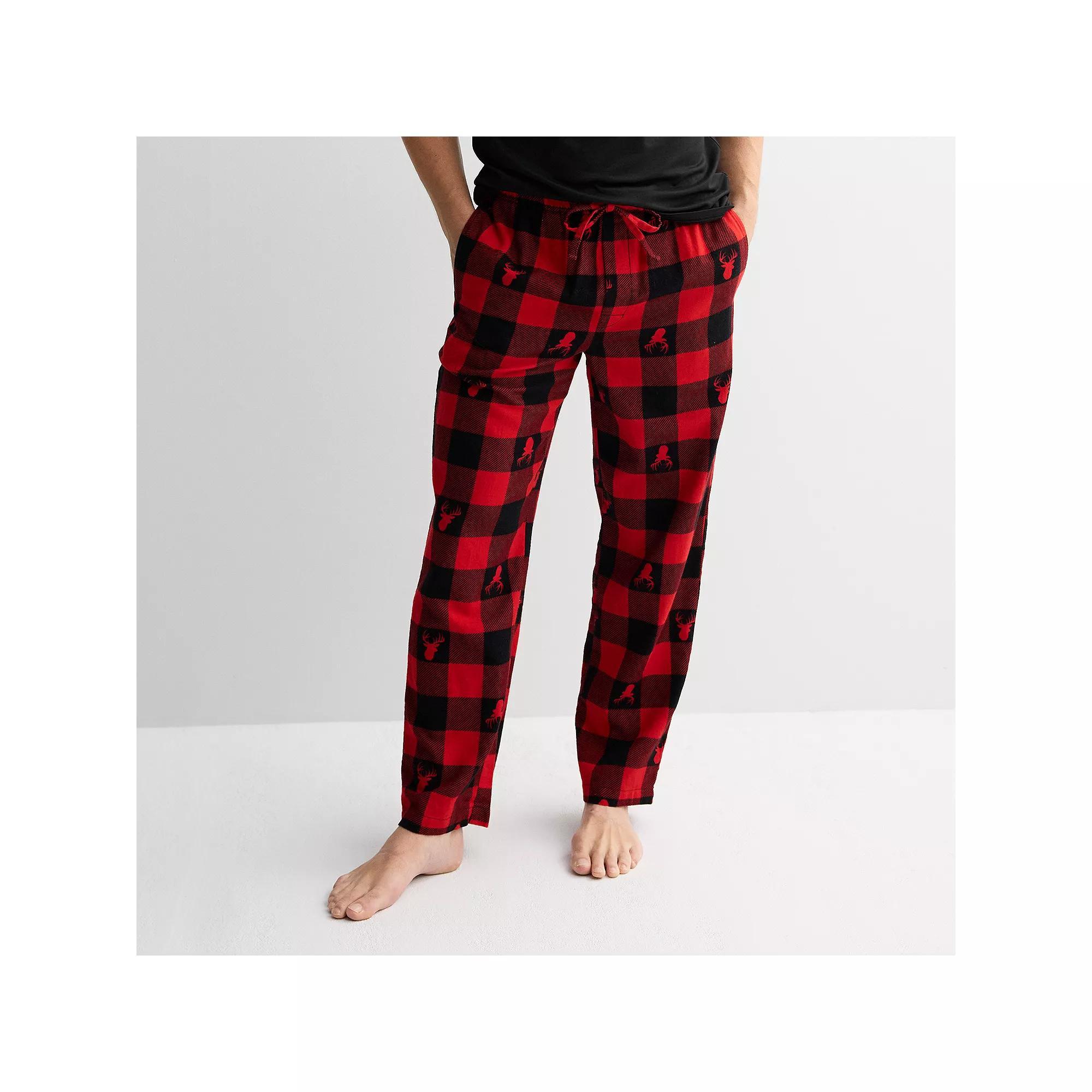 Men's Sonoma Goods For Life® Flannel Drawstring Pajama Pants, Size: Large, Red Buffalo Deer Product Image