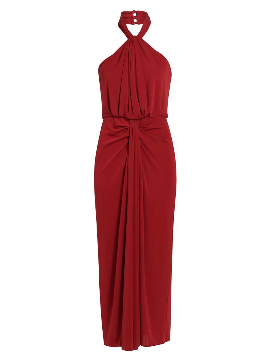 Womens Kaily Draped Halter Maxi Dress Product Image