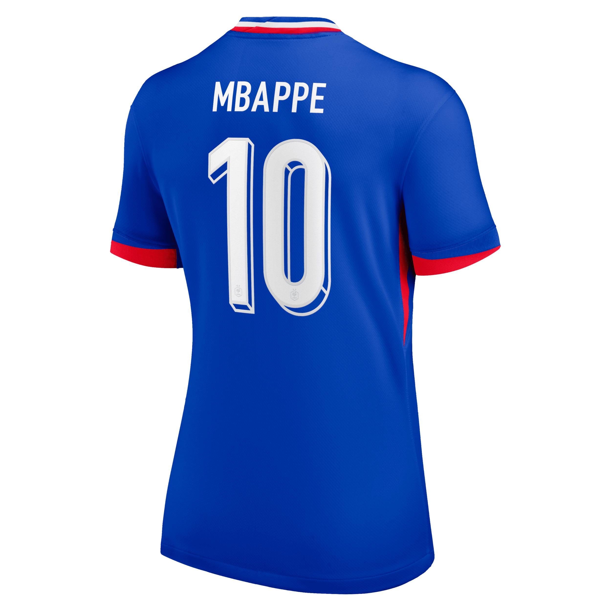 Kylian MbappÃ© France National Team 2024 Stadium Home Nike Women's Dri-FIT Soccer Jersey Product Image
