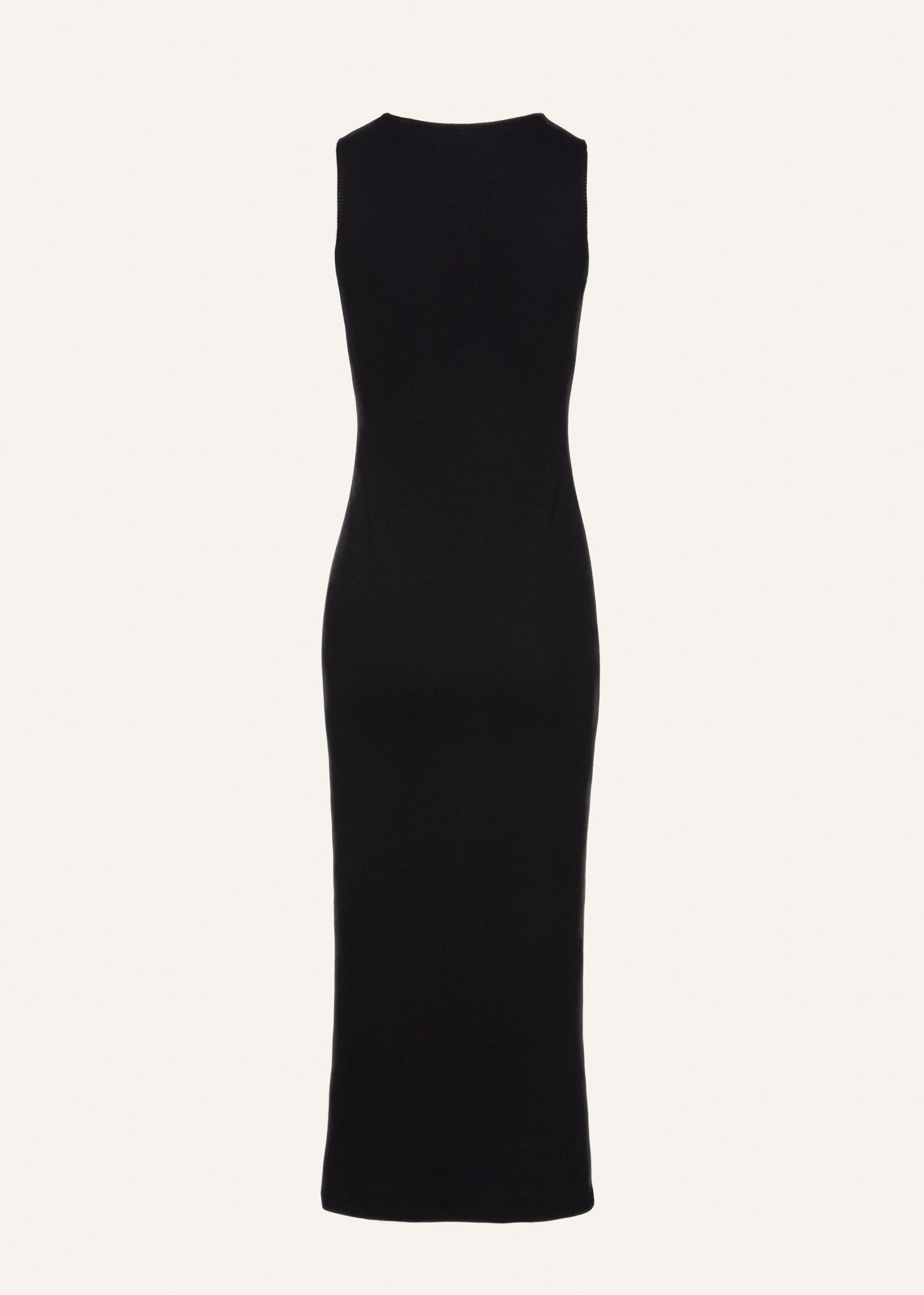 Crochet bra cotton tank dress in black Product Image