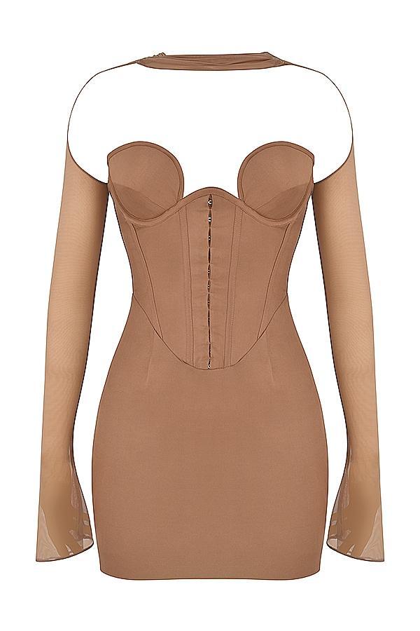 Mayara  mocha structured corset mini dress - sale Product Image