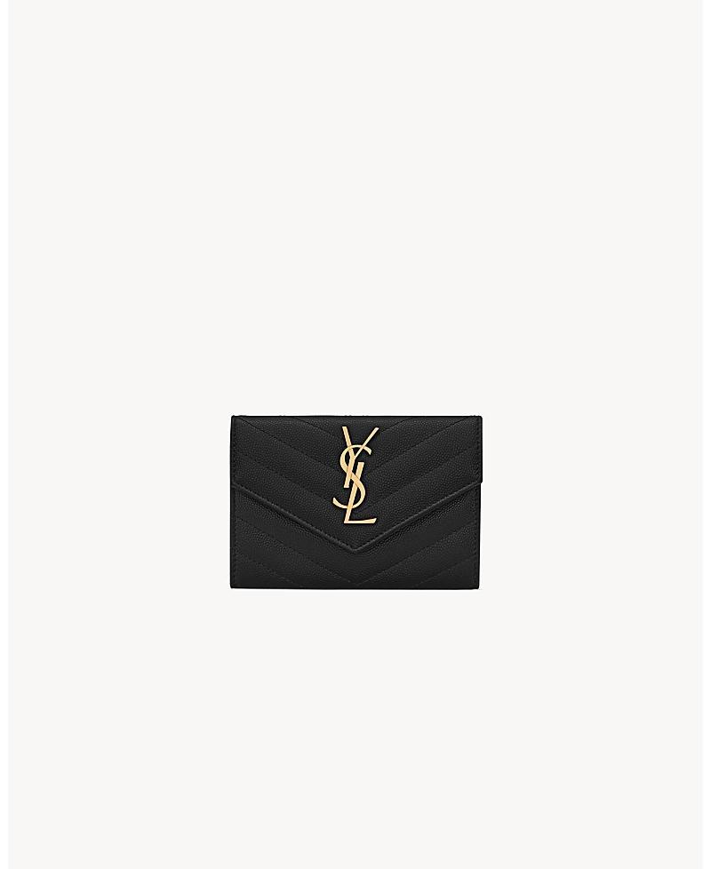 Womens Cassandre Matelass Small Envelope Wallet in Grain de Poudre Embossed Leather Product Image