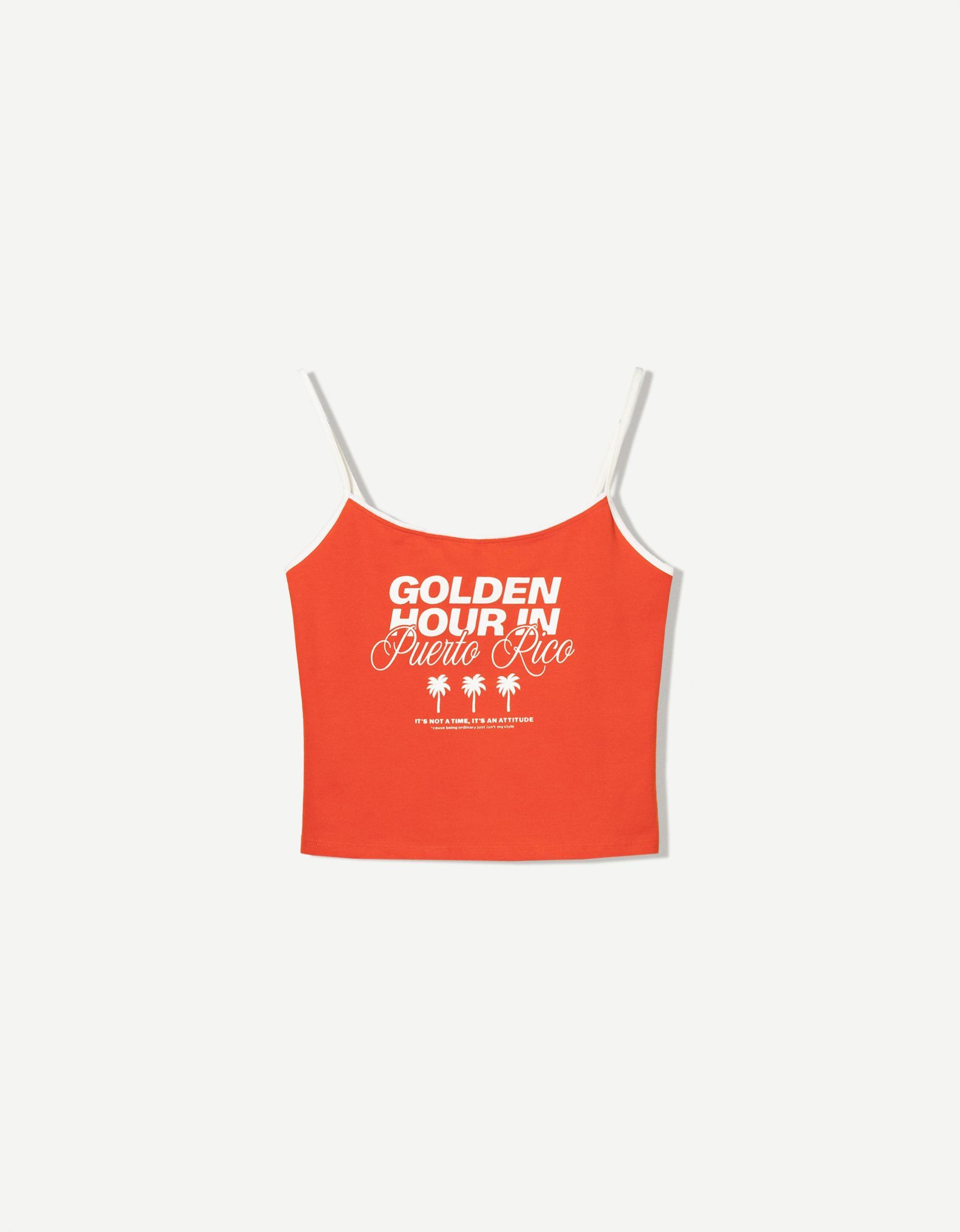 Printed top with straps Product Image