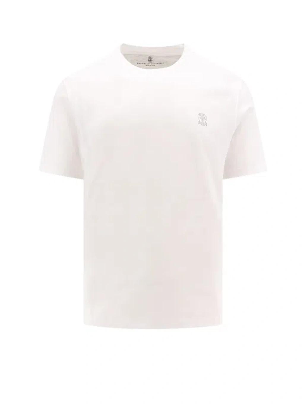 BRUNELLO CUCINELLI Cotton Jersey T-shirt In White Product Image